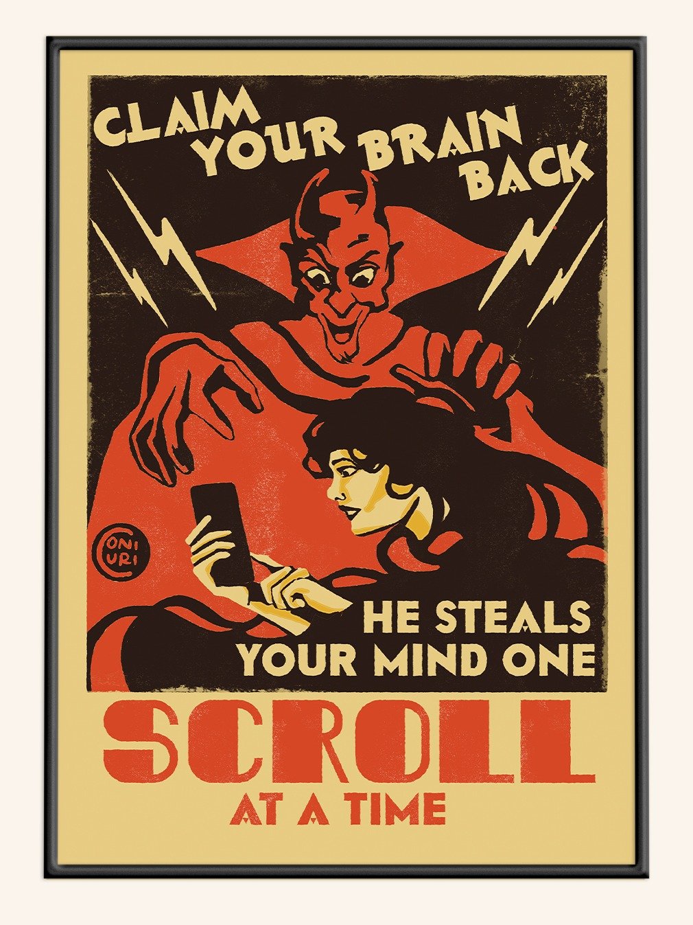 Claim Your Brain Back Retro Poster product image (1)