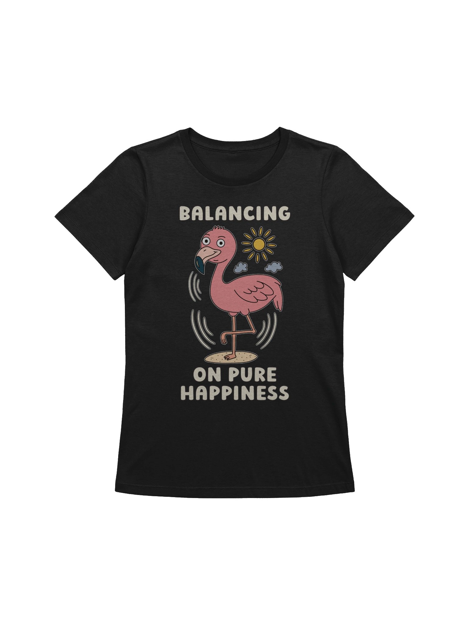 Balancing On Pure Happiness Cute Silly Funny Flamingo Women's Relaxed-fit T-shirt product image (1)