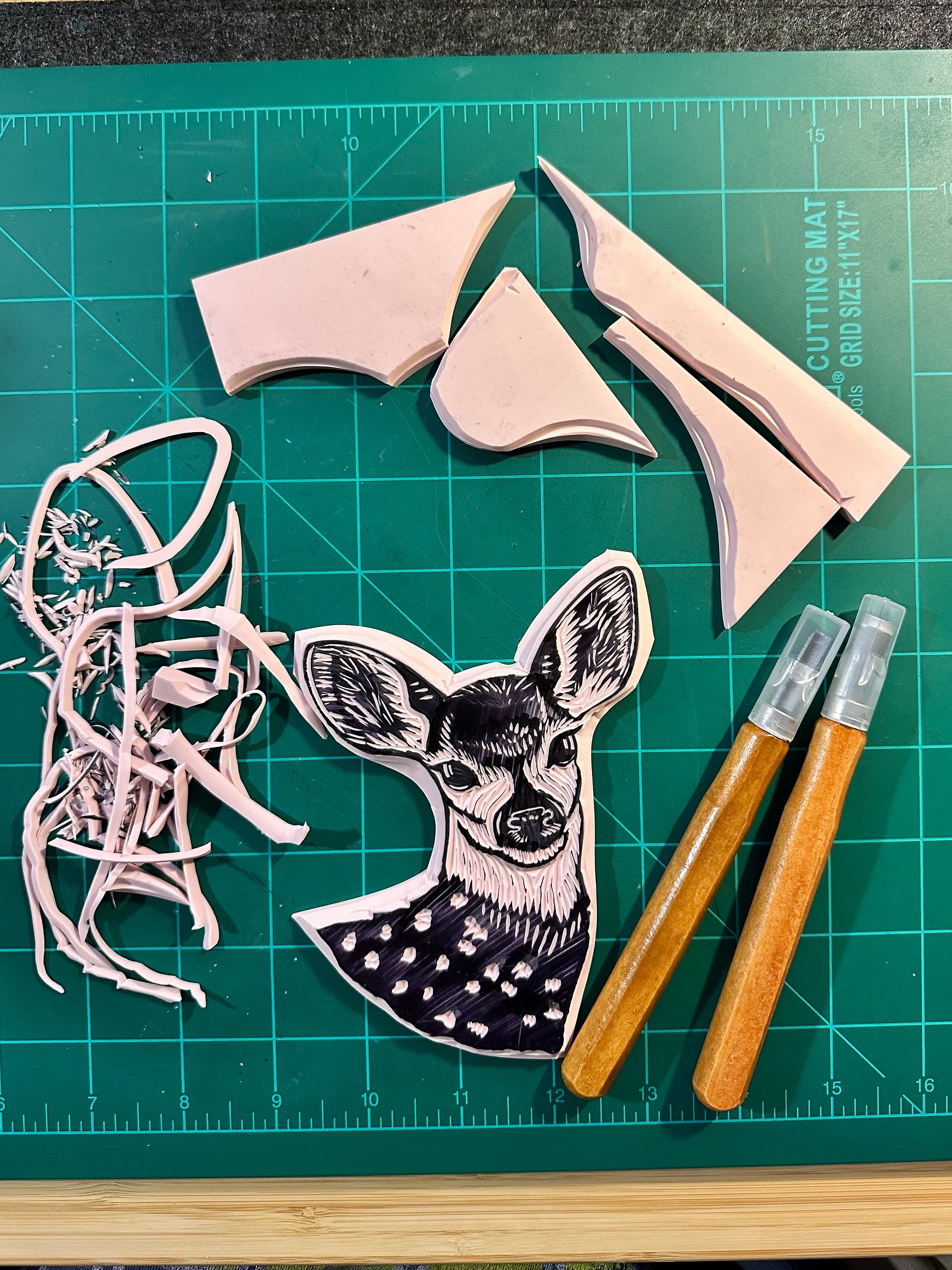 Oh Deer! Linocut Print product image (1)