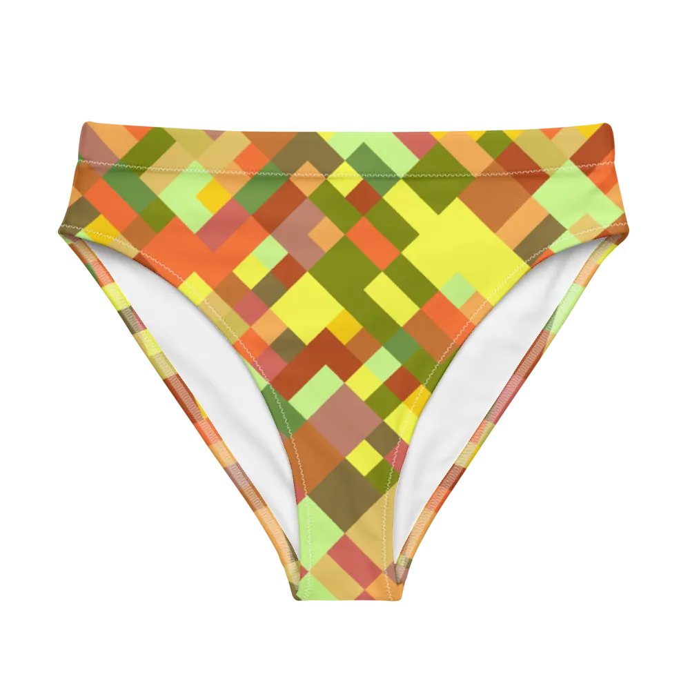 Colorful Mosaic Pattern Design High Waisted Bikini Bottom - v2 product image (5)