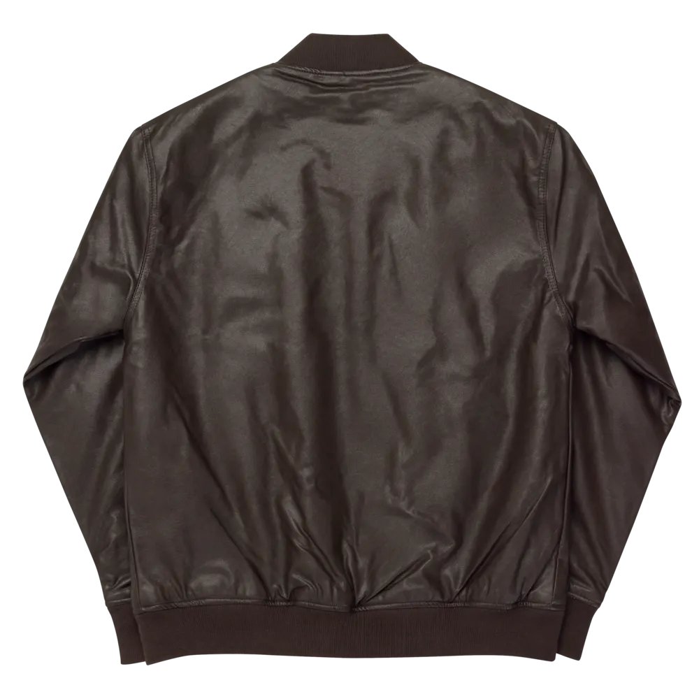 EXCLAIMING MENTALLY monochrome brown faux leather jacket product image (7)