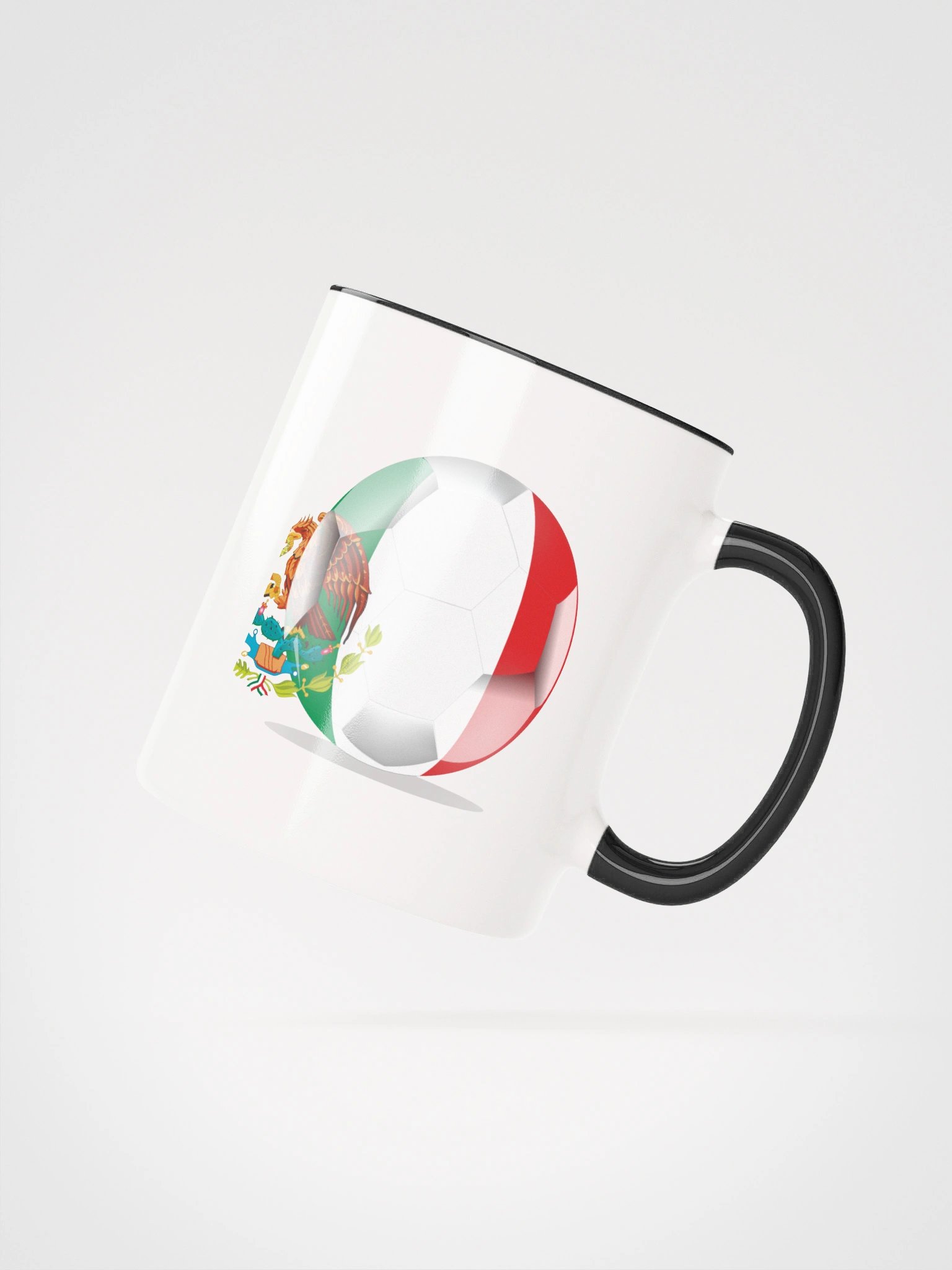 Mexico Flag Soccer Ball White Coffee Mug (Double Sided Print) product image (3)
