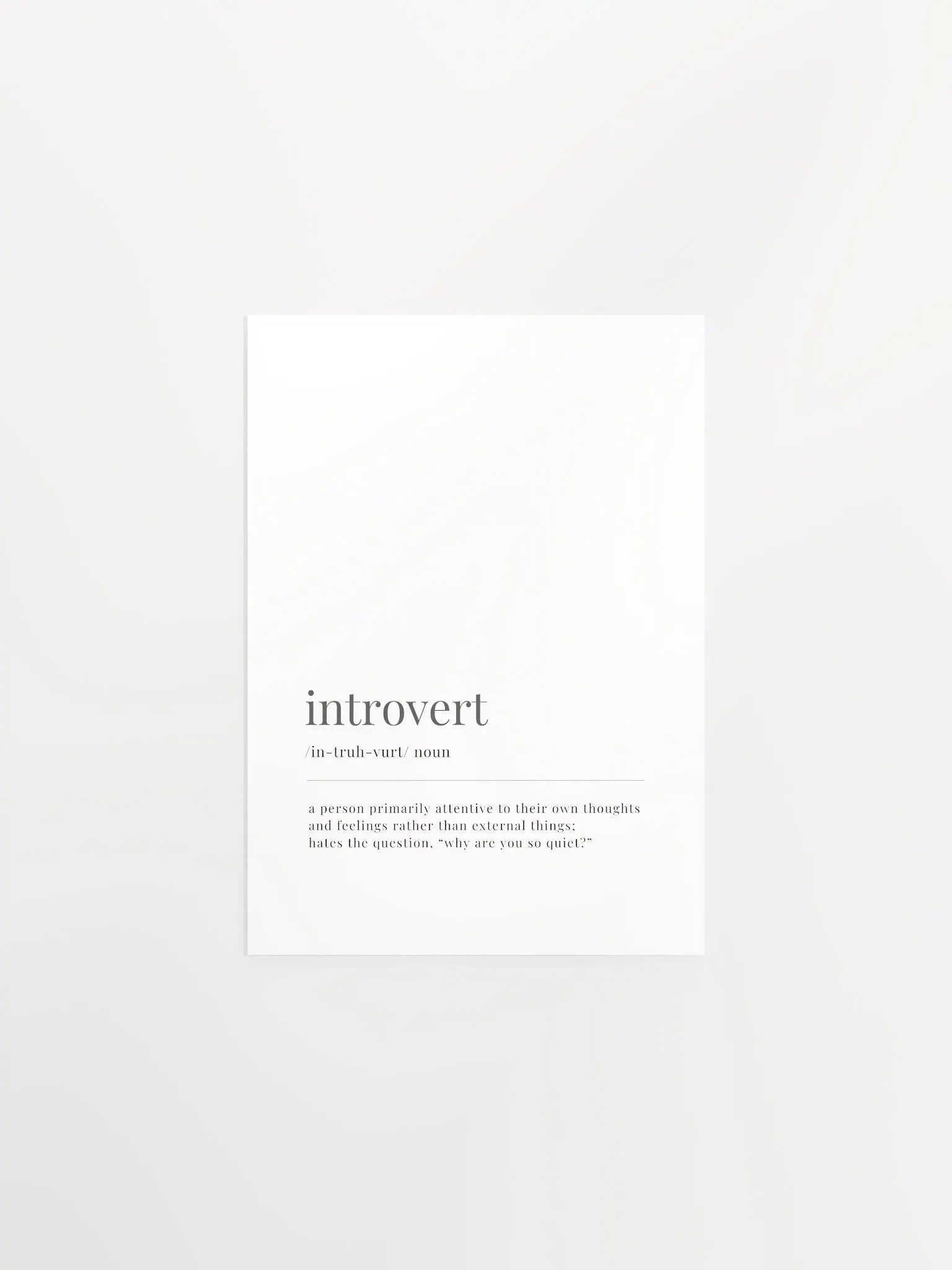 Introvert Definition Poster Print product image (1)