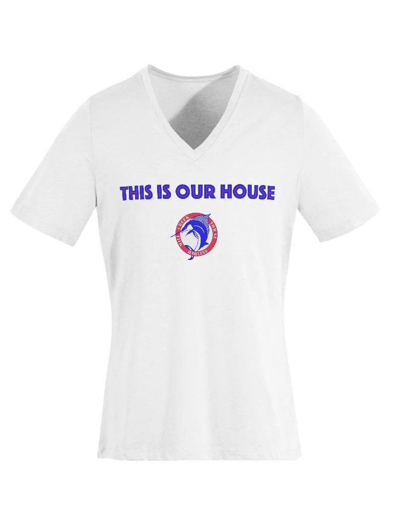 This Is Our House Map Back Ladies V-Neck product image (1)