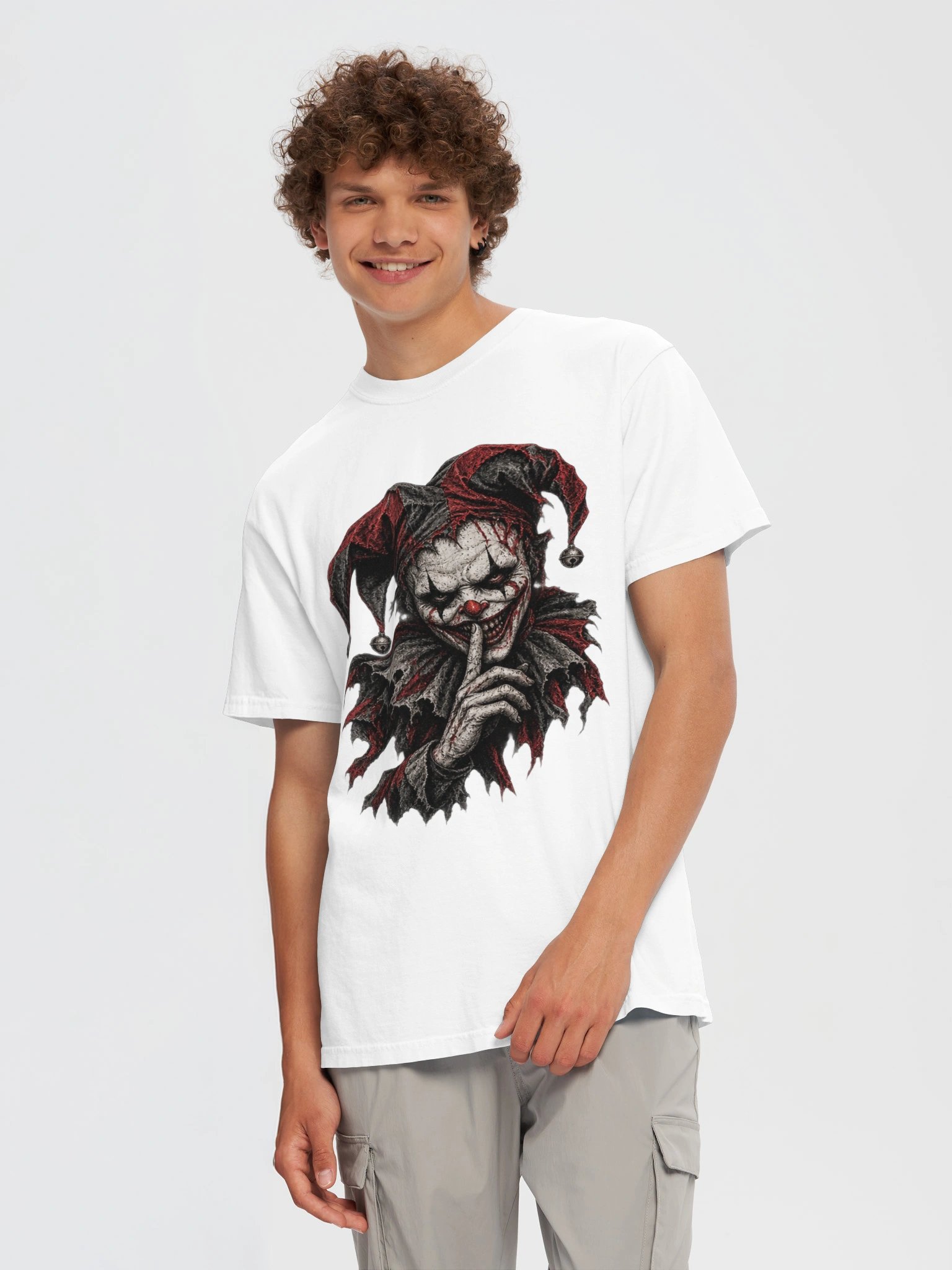 SINISTER HARLEQUIN JESTER GRAPHIC T-SHIRT | EVIL CLOWN HORROR GRAPHIC TEE product image (2)