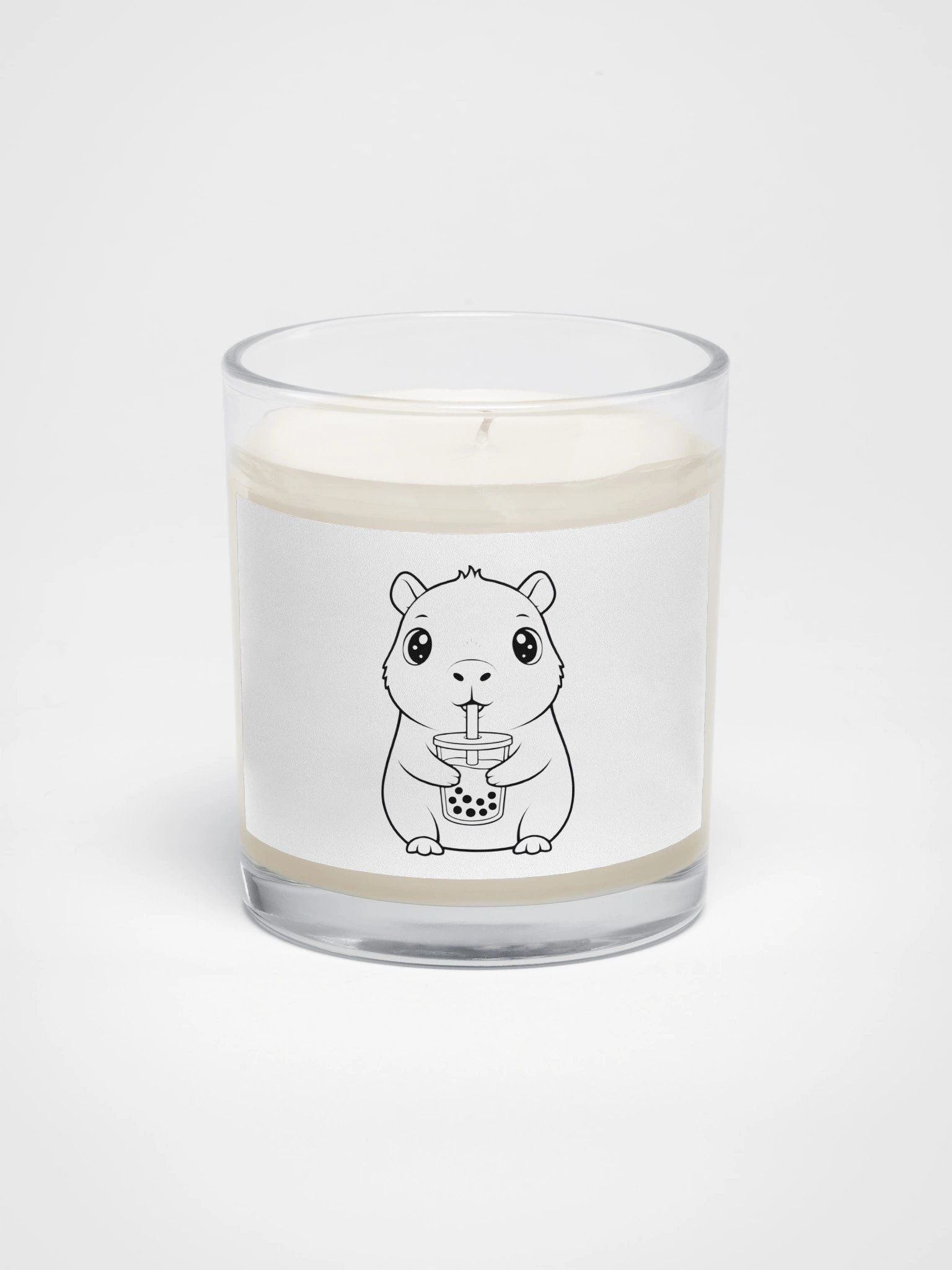 Capybara Gifts Kawaii Animal Drinking Bubble Tea Candle, Minimalist Soy Wax Cute Décor product image (2)