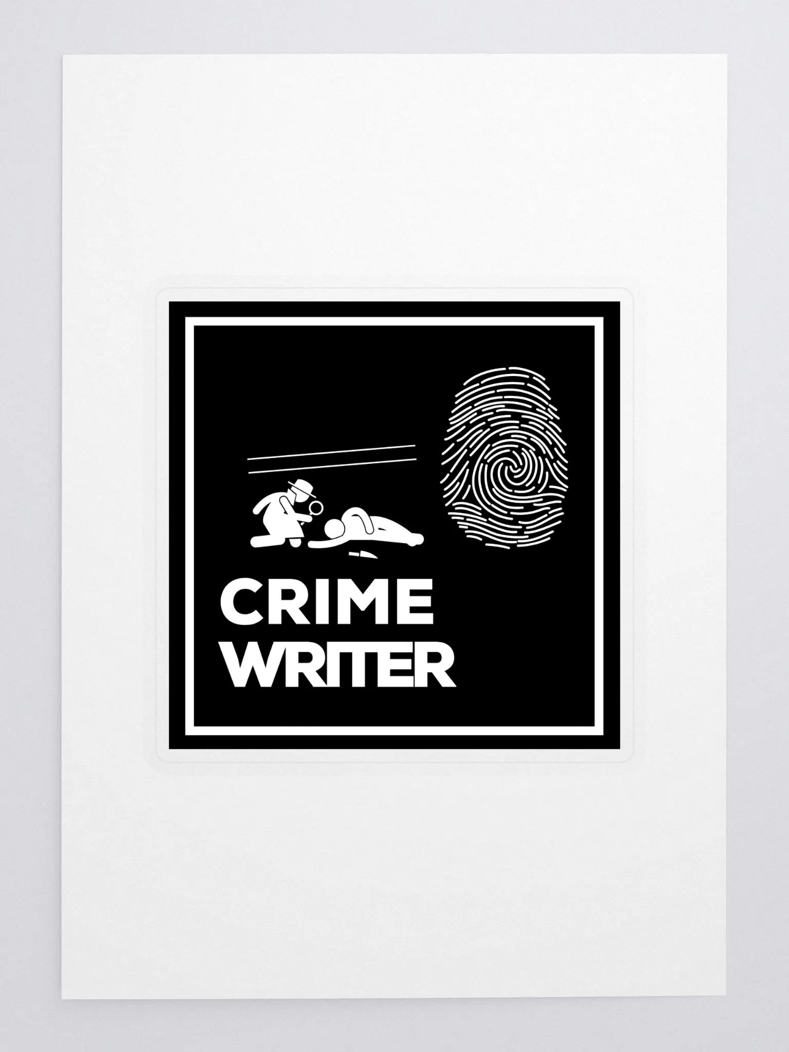 Crime Writer Sticker in black and white product image (3)