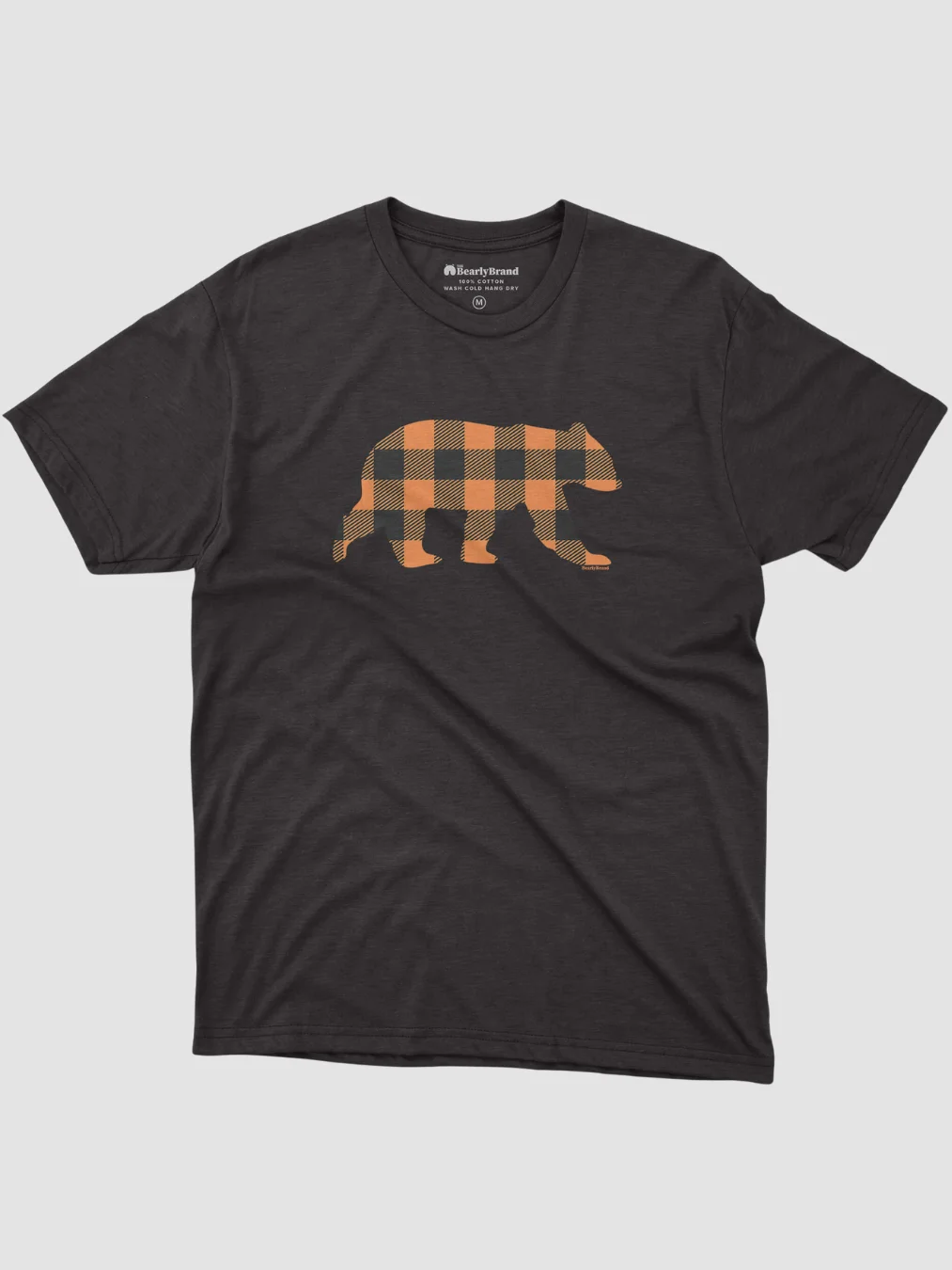 Orange Buffalo Check Bear T-Shirt product image (1)