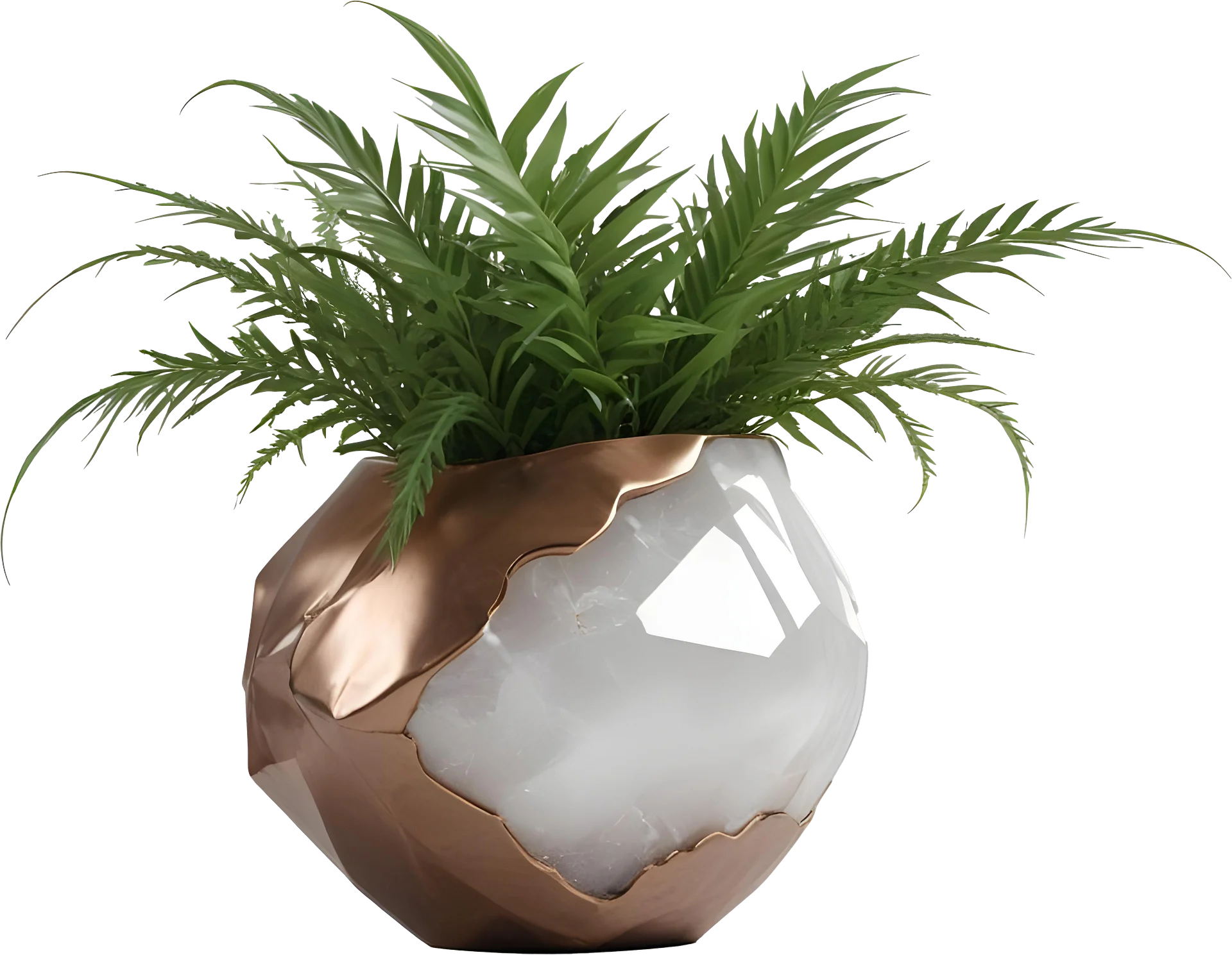 Organic Glamour – Luxury Quartz and Copper Vase PNG product image (1)