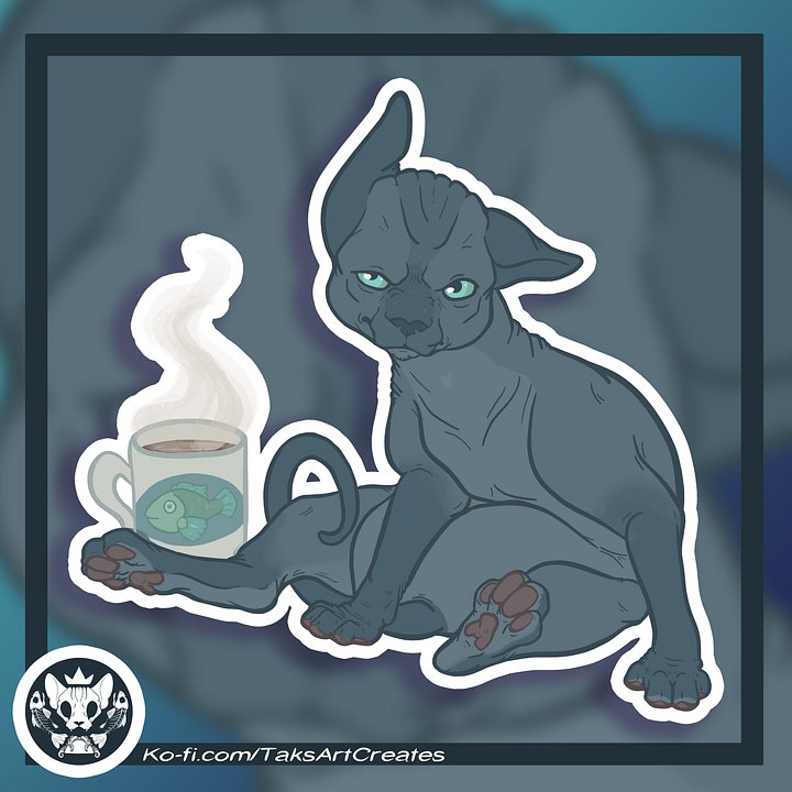 Coffee Sphynx Cat - Vinyl Sticker product image (1)