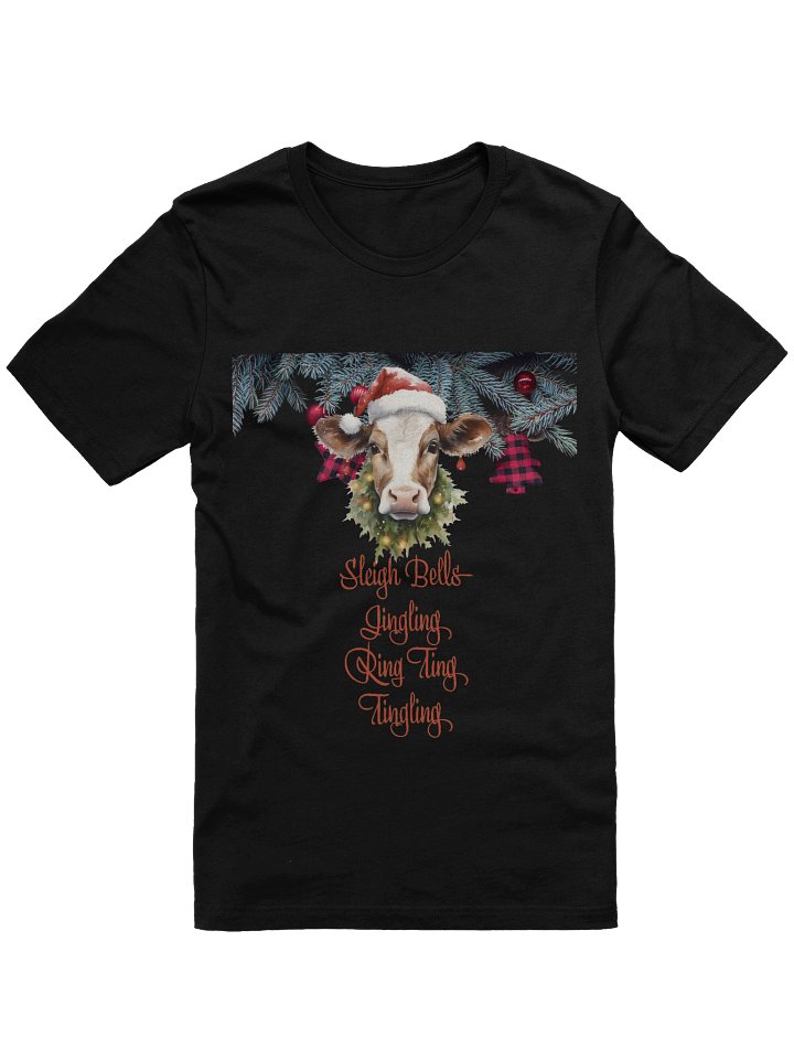 Jingle Bell Cow Holiday T-Shirt product image (3)