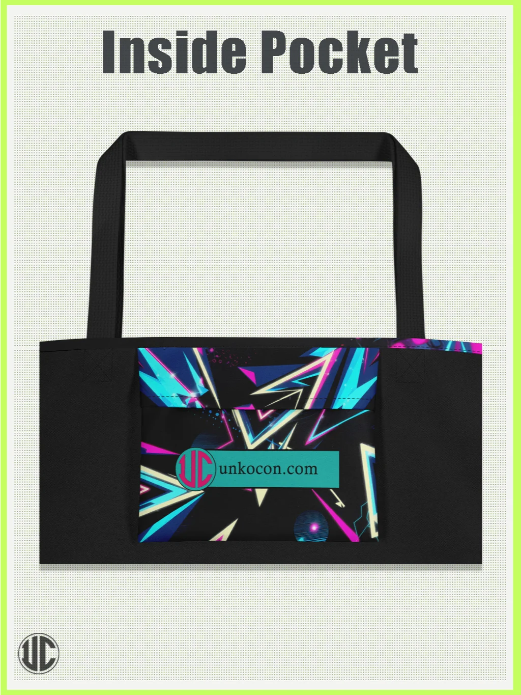 UnkoCon – Electric '80s Neon Tote Bag product image (2)