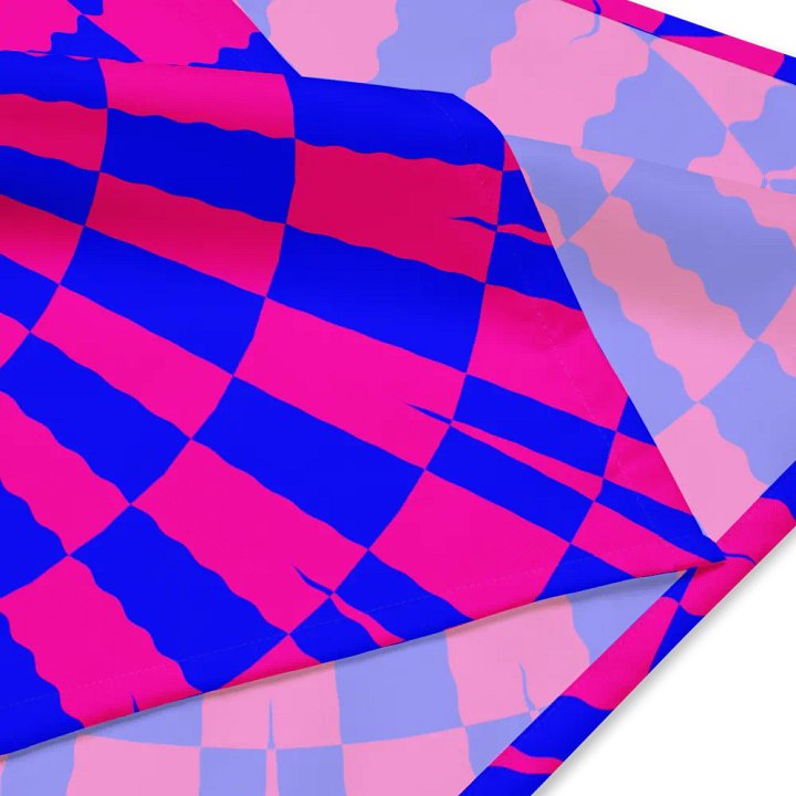 Spiral Illusion Neon Cotton Candy Color Bandana, Bright Blue Pink Trippy Twisted Accessories product image (4)