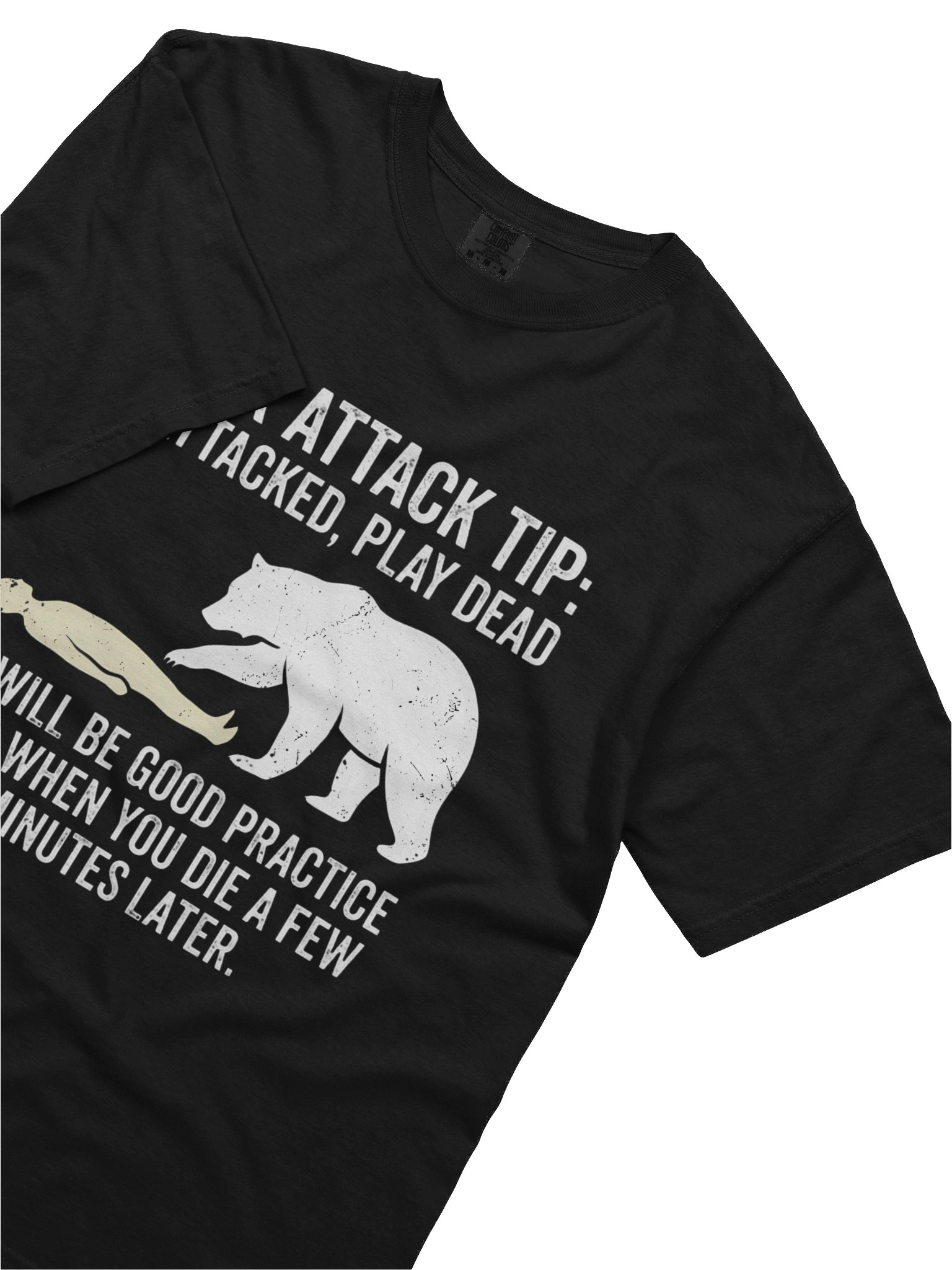 Bear Attack Tip Play Dead Shirt – Funny Dark Humor Tee product image (3)