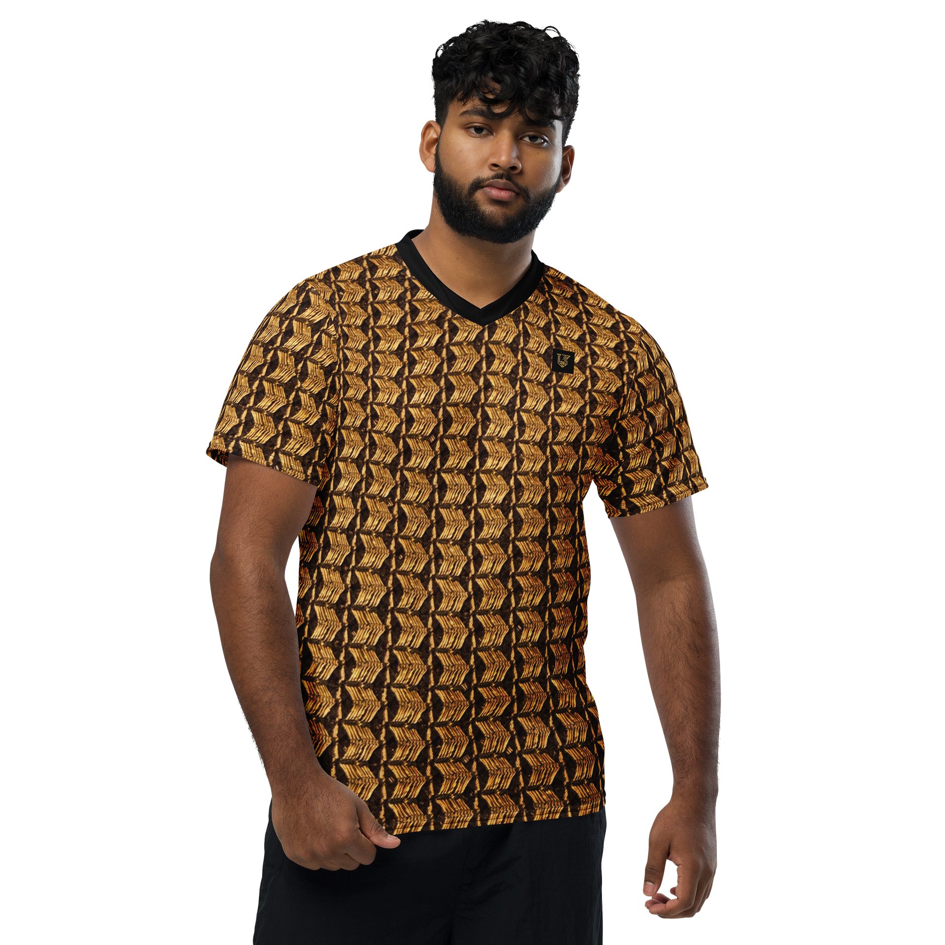 Lafate Store Designer Full Print Shirt Bronze Metal product image (1)