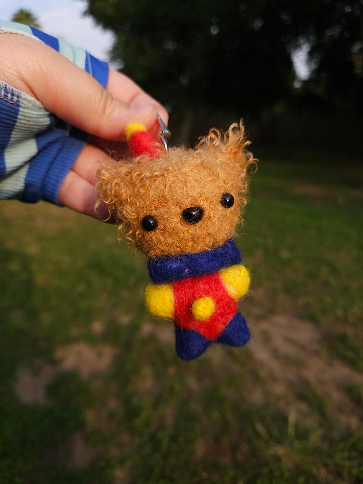 Clown Bear Needle Felt Figurine product image (2)