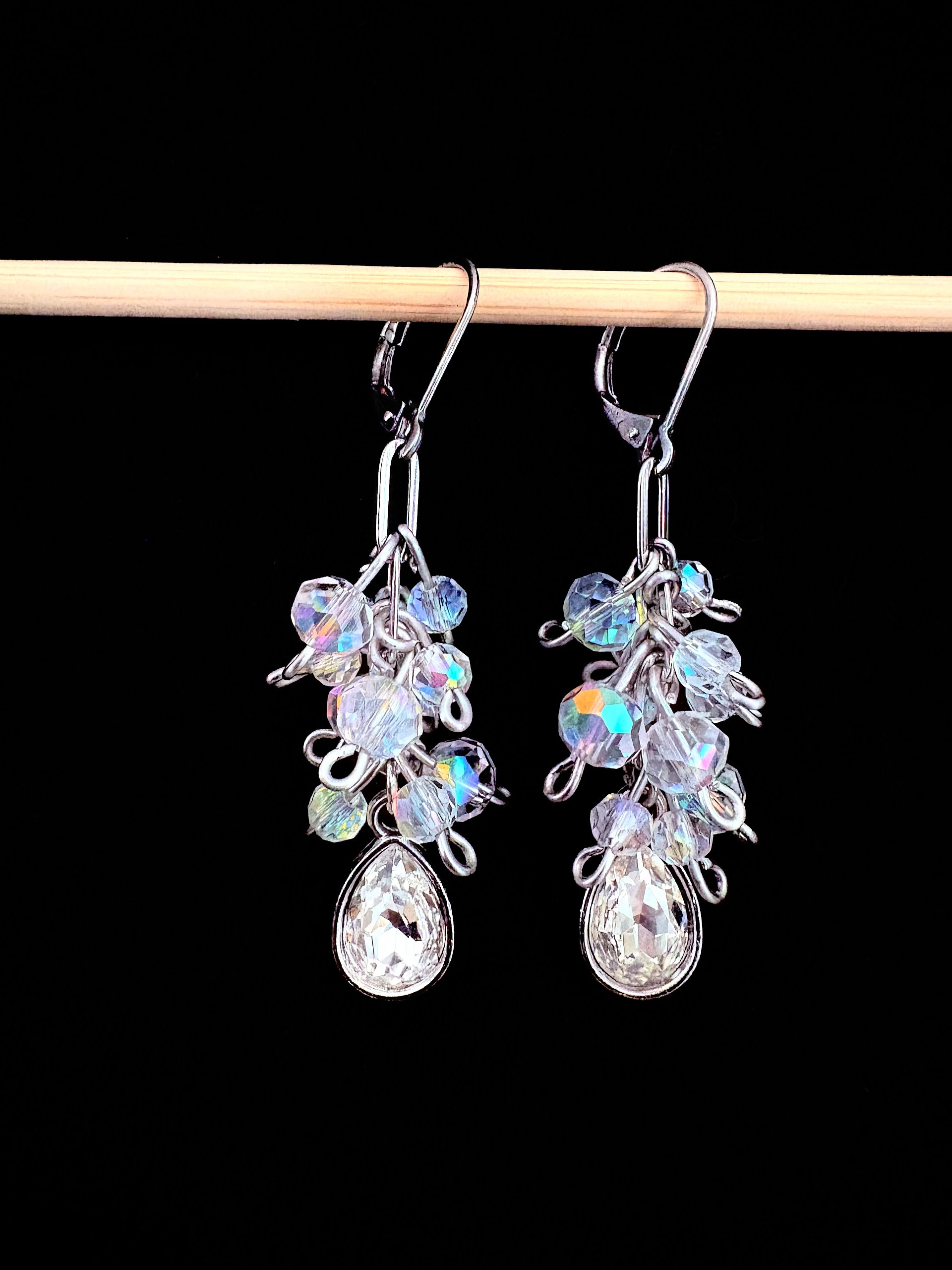MFD-00310 | Lumière Coastal Crystal Drops | Handmade | Stainless Steel Lever Back | Elegant Artisan Jewelry by Monique Faella Designs™ product image (2)