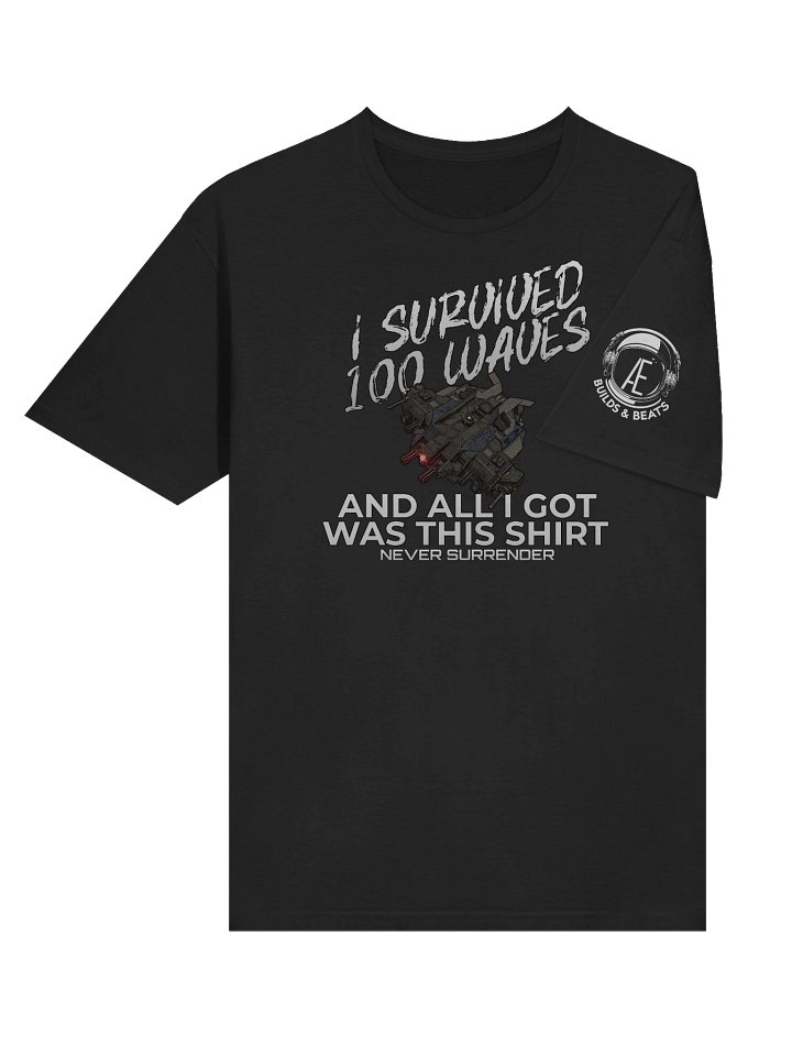 "I Survived 100 Waves" Gaming T-Shirt - Never Surrender Survival Veteran Tee product image (1)