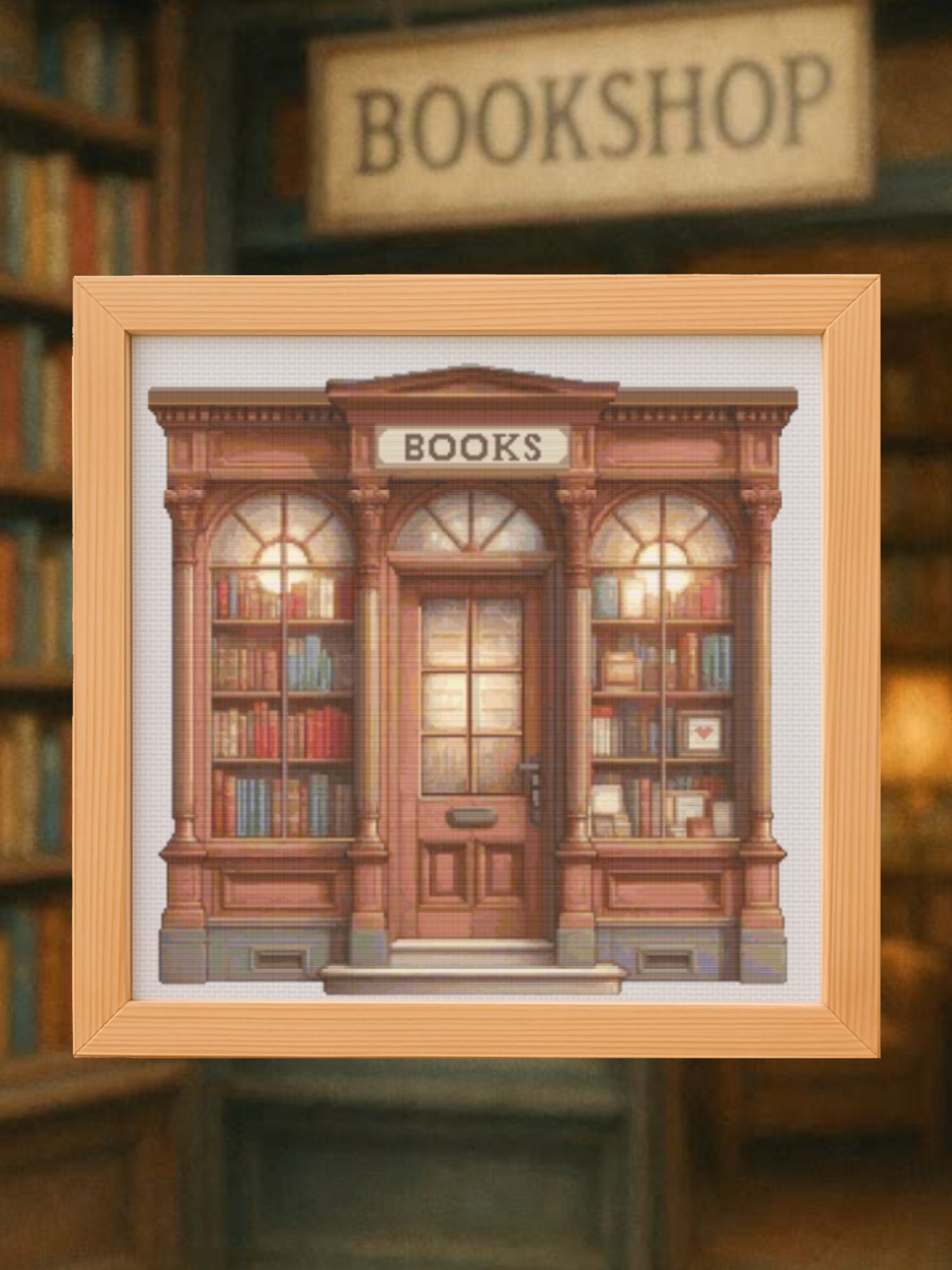 The Old Bookstore Cross Stitch Pattern product image (1)