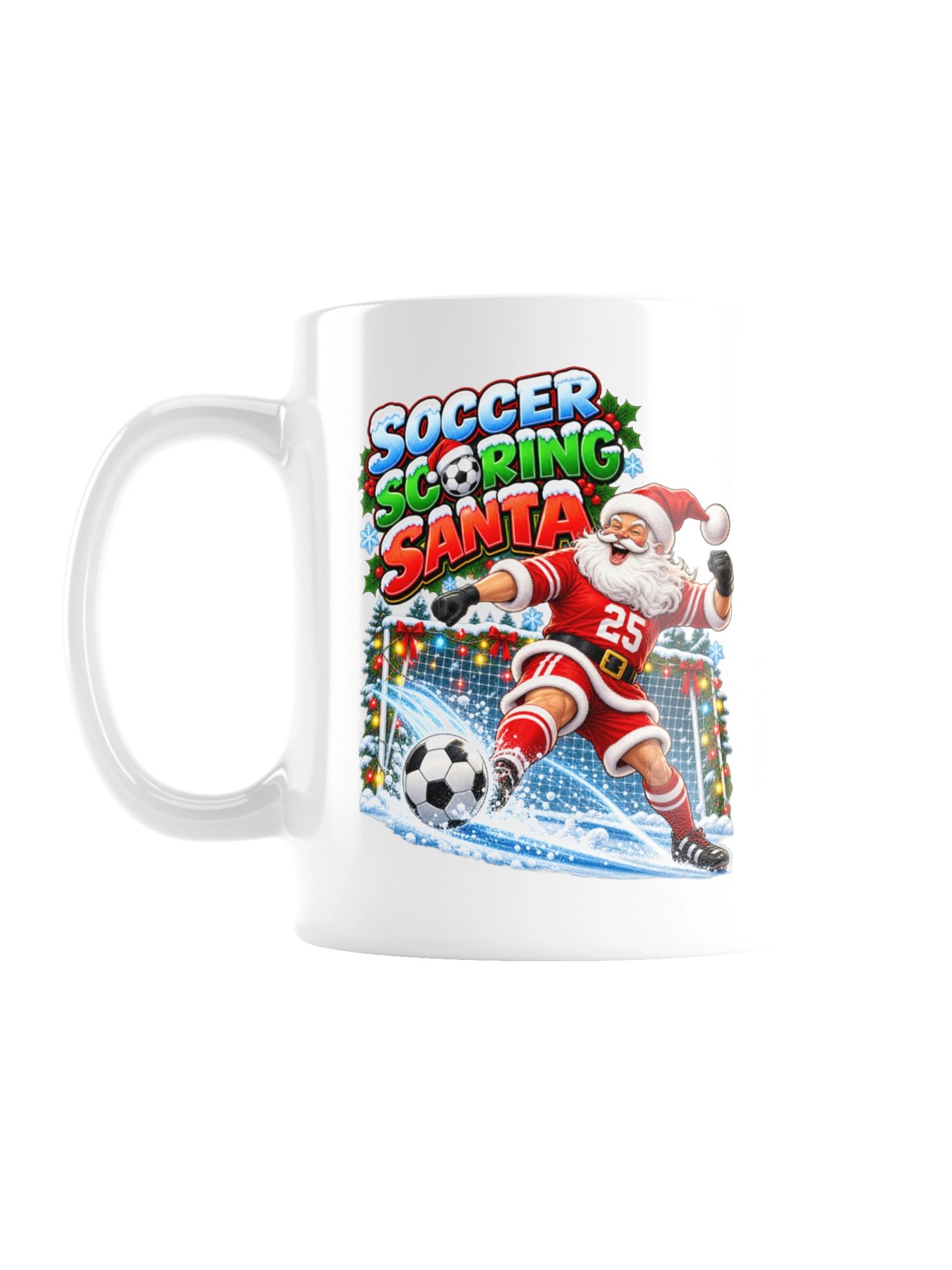 SOCCER SCORING SANTA (OR FOOTBALL) - MUG product image (1)