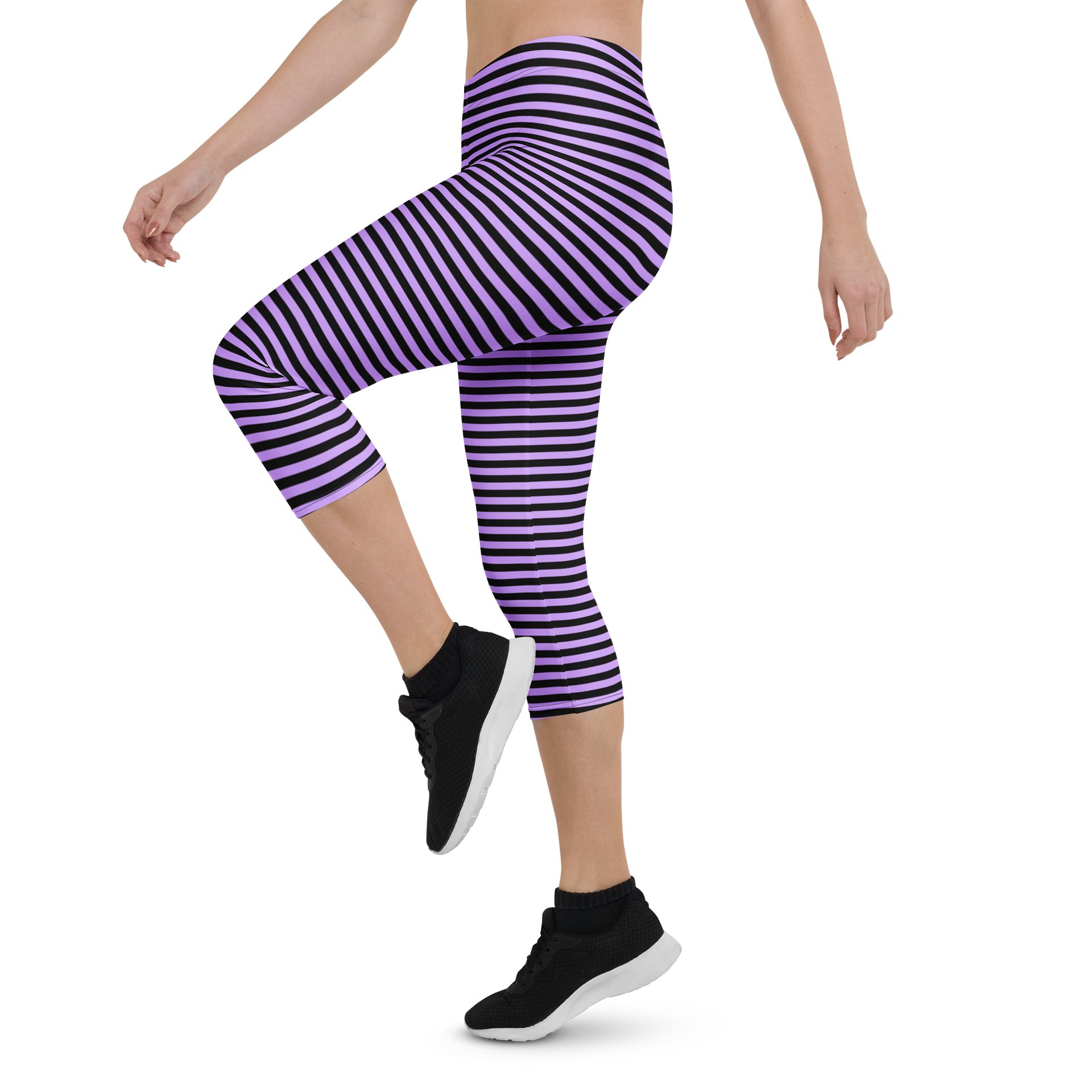 Blaque and Purple Stripped Capri product image (4)