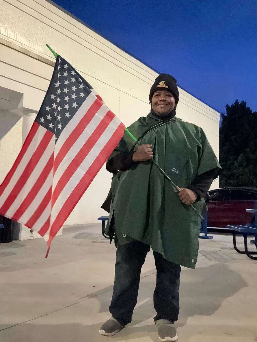 On January 13, 2016, Shorts MaGee (aka Mike) announced via Faccebook that he was going to start carrying the United States flag while walking
