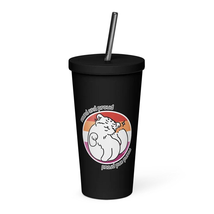 Round and Proud Manul Pride Lesbian Version - Insulated Tumbler product image (1)