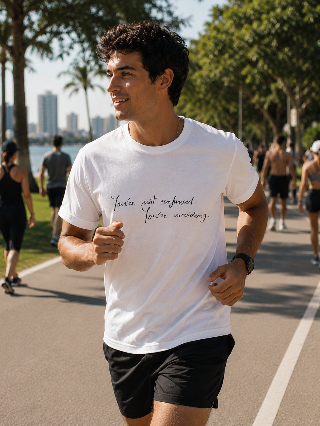 You are not confused. You are avoiding T-Shirt | Handwritten Script Quote Tee product image (2)