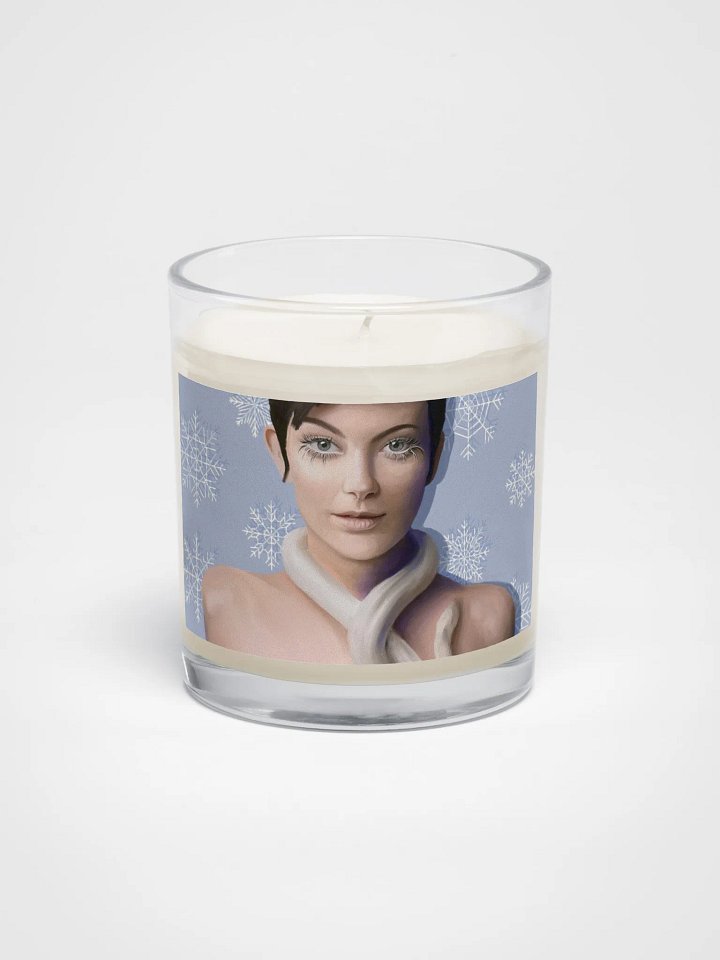 Winter Woman Candle – Snowflakes & White Snake Art Soy Wax Candle product image (1)
