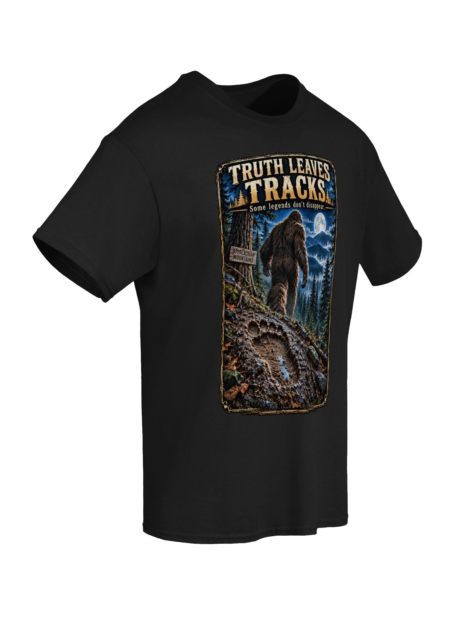Truth Leaves Tracks Bigfoot T-Shirt – Sasquatch Footprint Wilderness Tee product image (117)