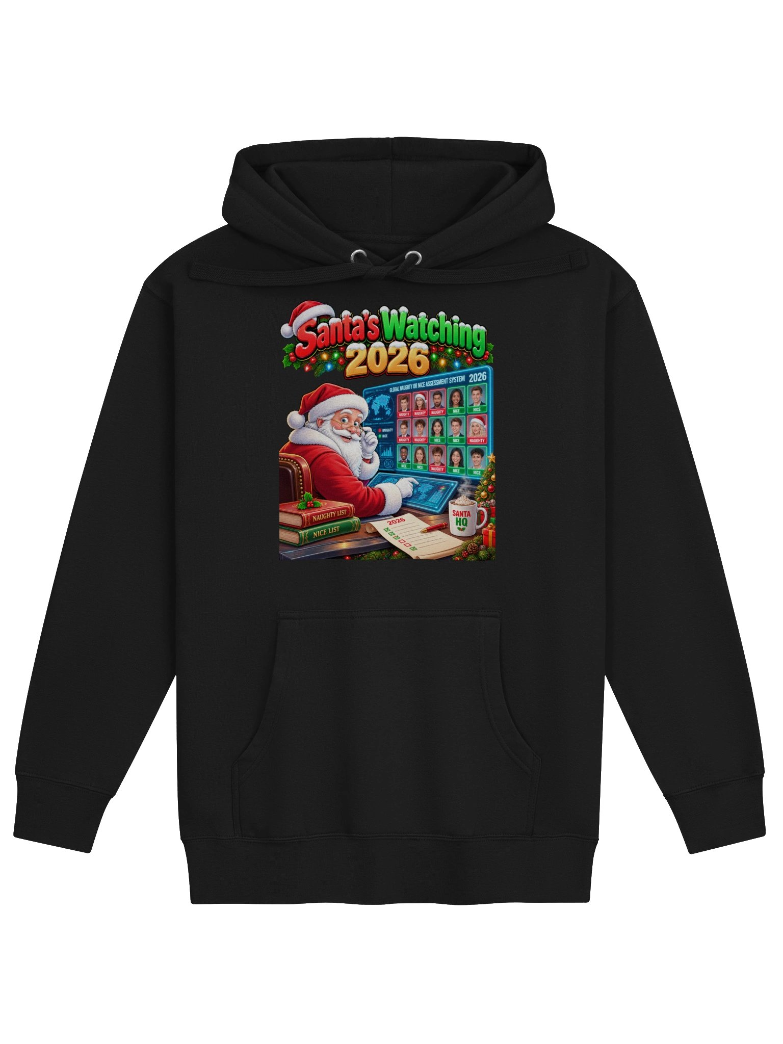 Santa’s Watching 2026 – Naughty or Nice Christmas Surveillance - Hoodie product image (1)