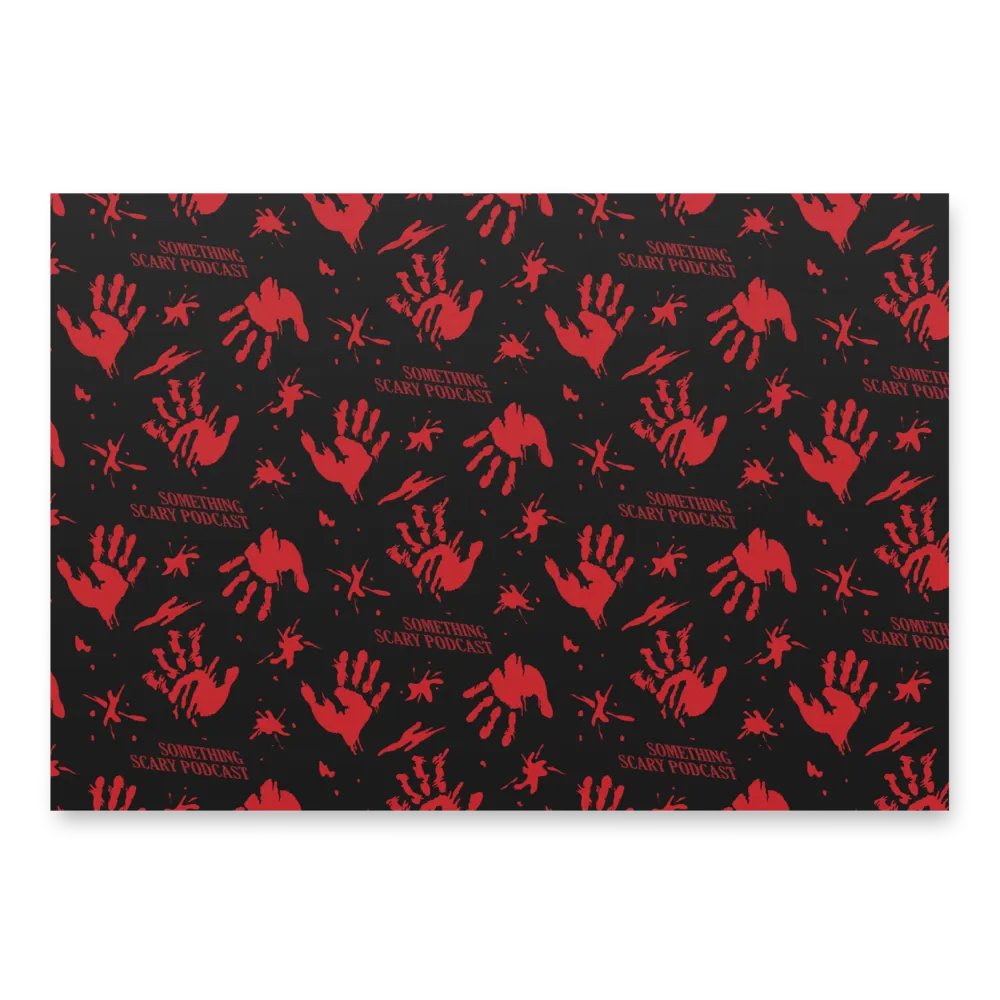Something Scary Wrapping Paper - red on black product image (1)