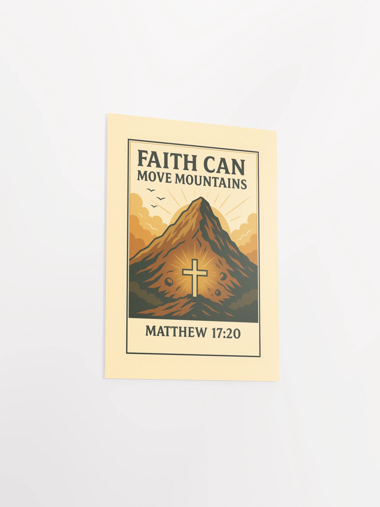 Matthew 17:20 Christian Poster – Faith Can Move Mountains Scripture Print product image (11)