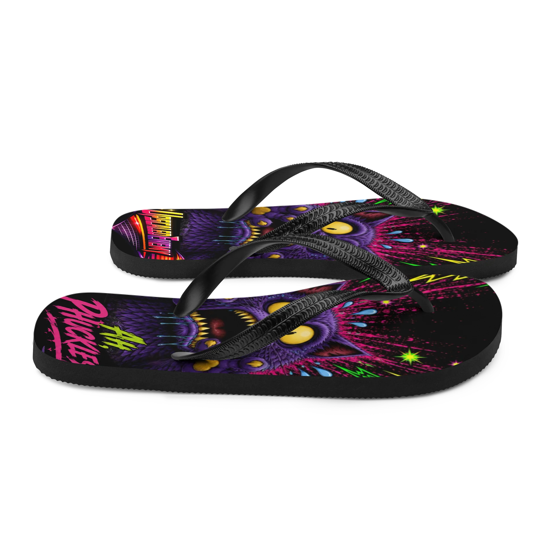 Upscaled - Don’t Step on Cheshy! Flip-Flops product image (7)