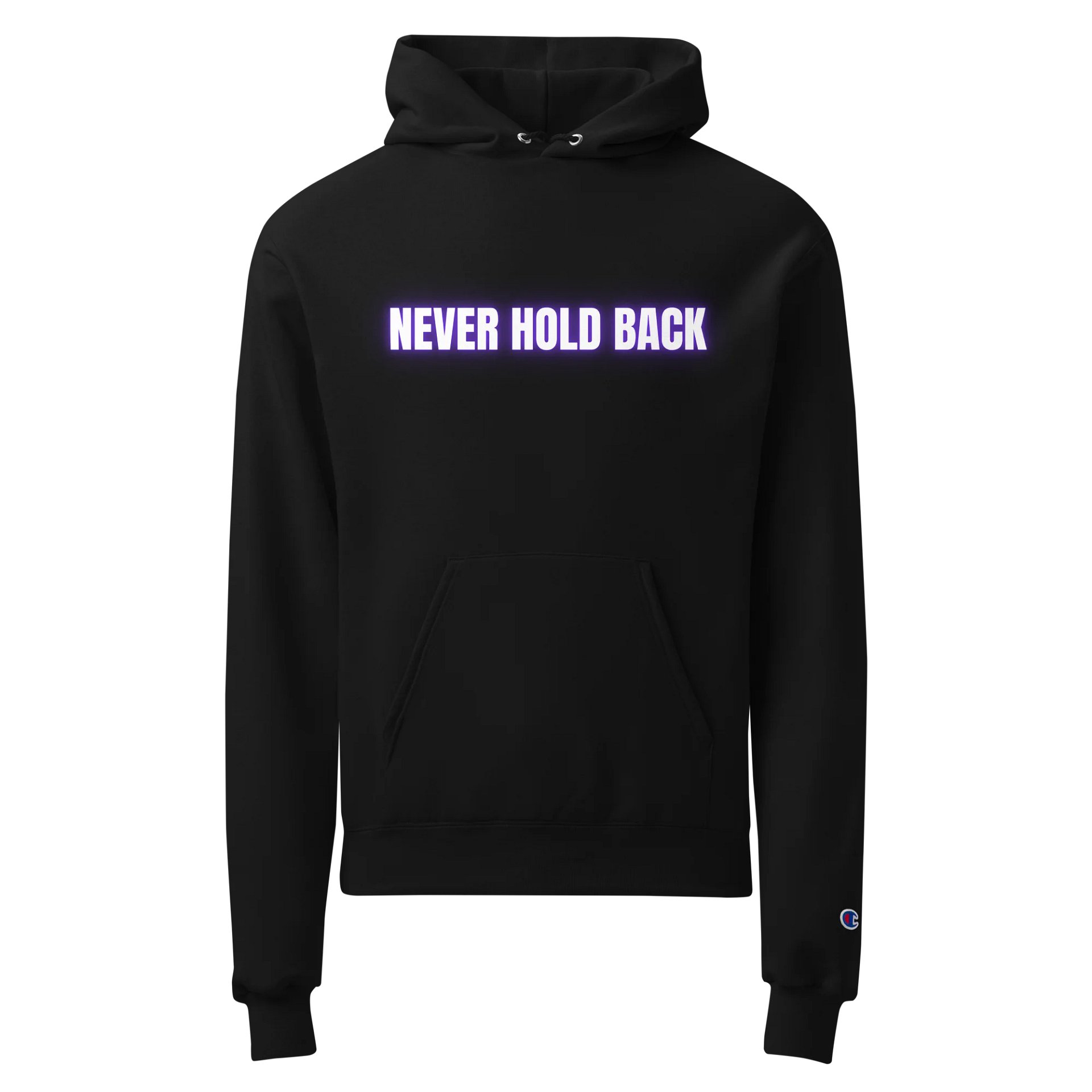 "Never Hold Back" Neon Purple Champion Hoodie product image (1)