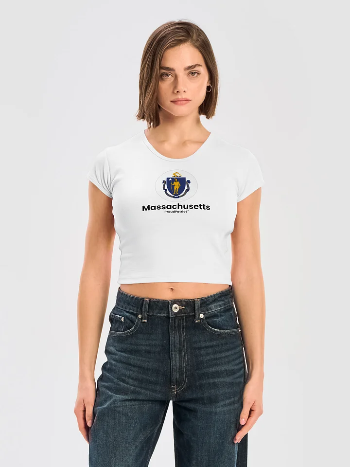 Massachusetts Women's Ribbed Baby Tee Crop Top product image (1)