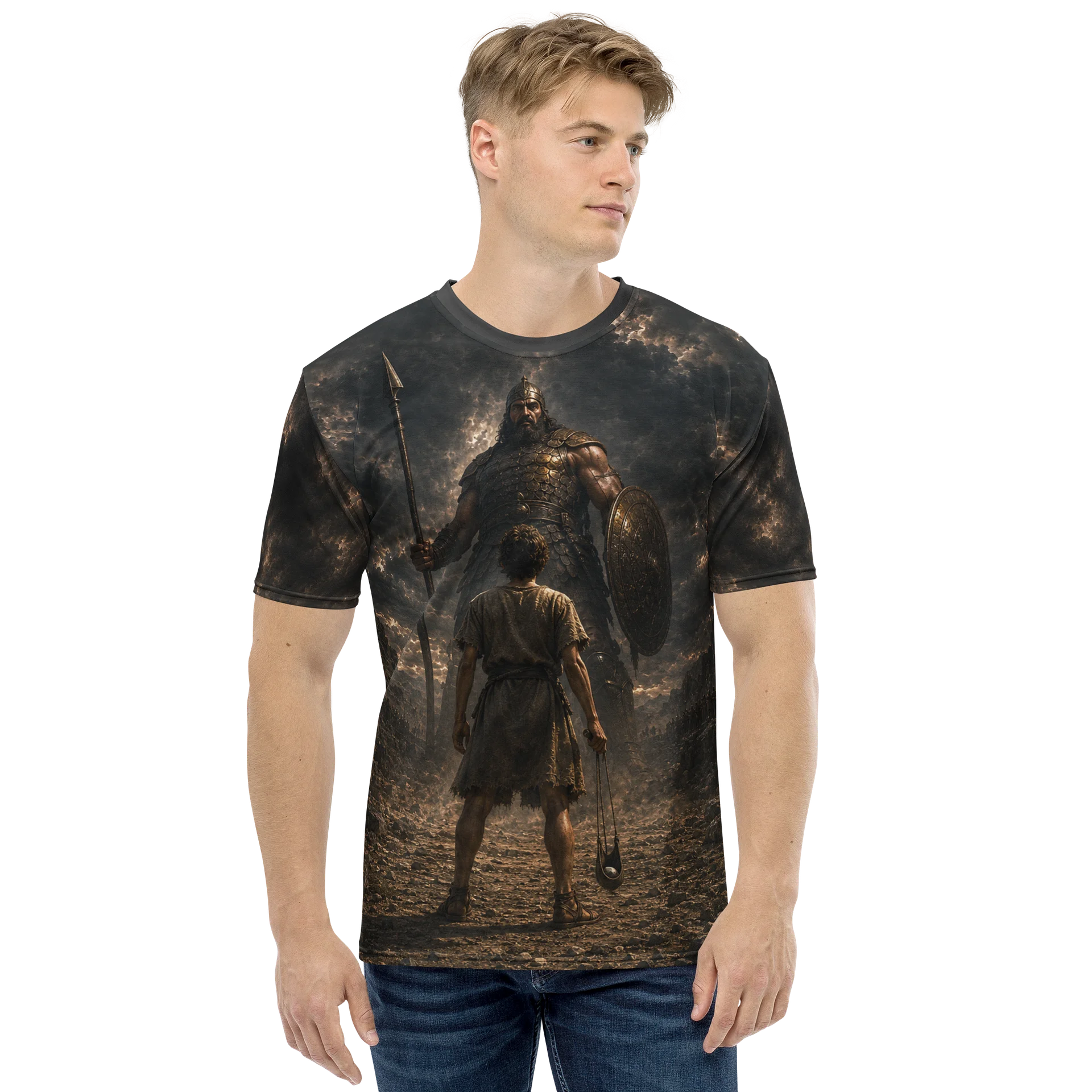 David & Goliath — Faith Over Fear All-Over Tee product image (1)