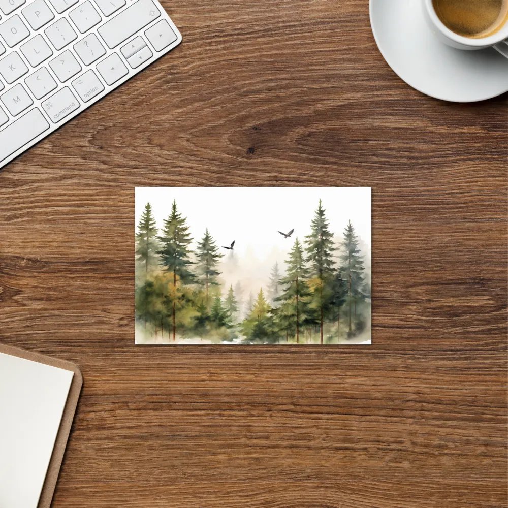All-Occasion Greeting Card: Flying Birds Over Fir trees product image (6)