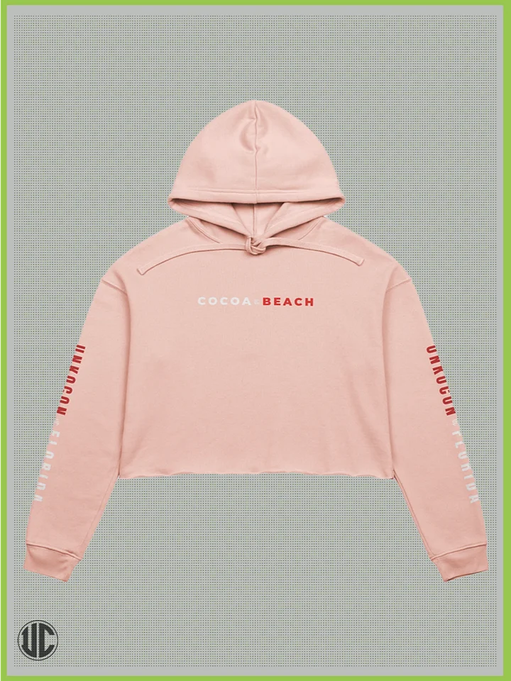 Cocoa Beach Crop Hoodie for Women – Cute Surf Graphic, Streetwear Fit, Soft Cotton Pullover product image (2)