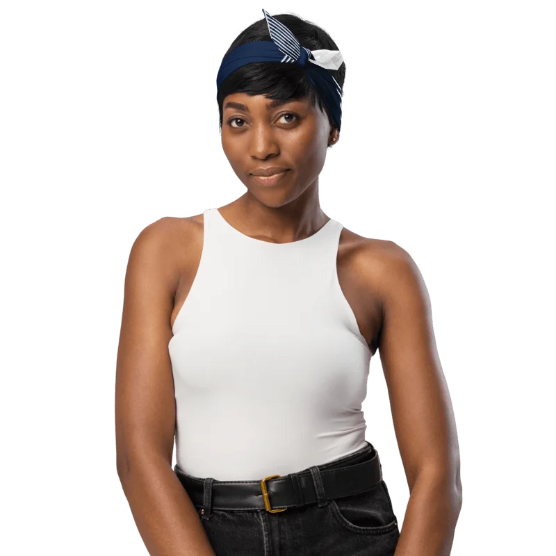 Geometric Navy Blue Bliss Bandana product image (5)