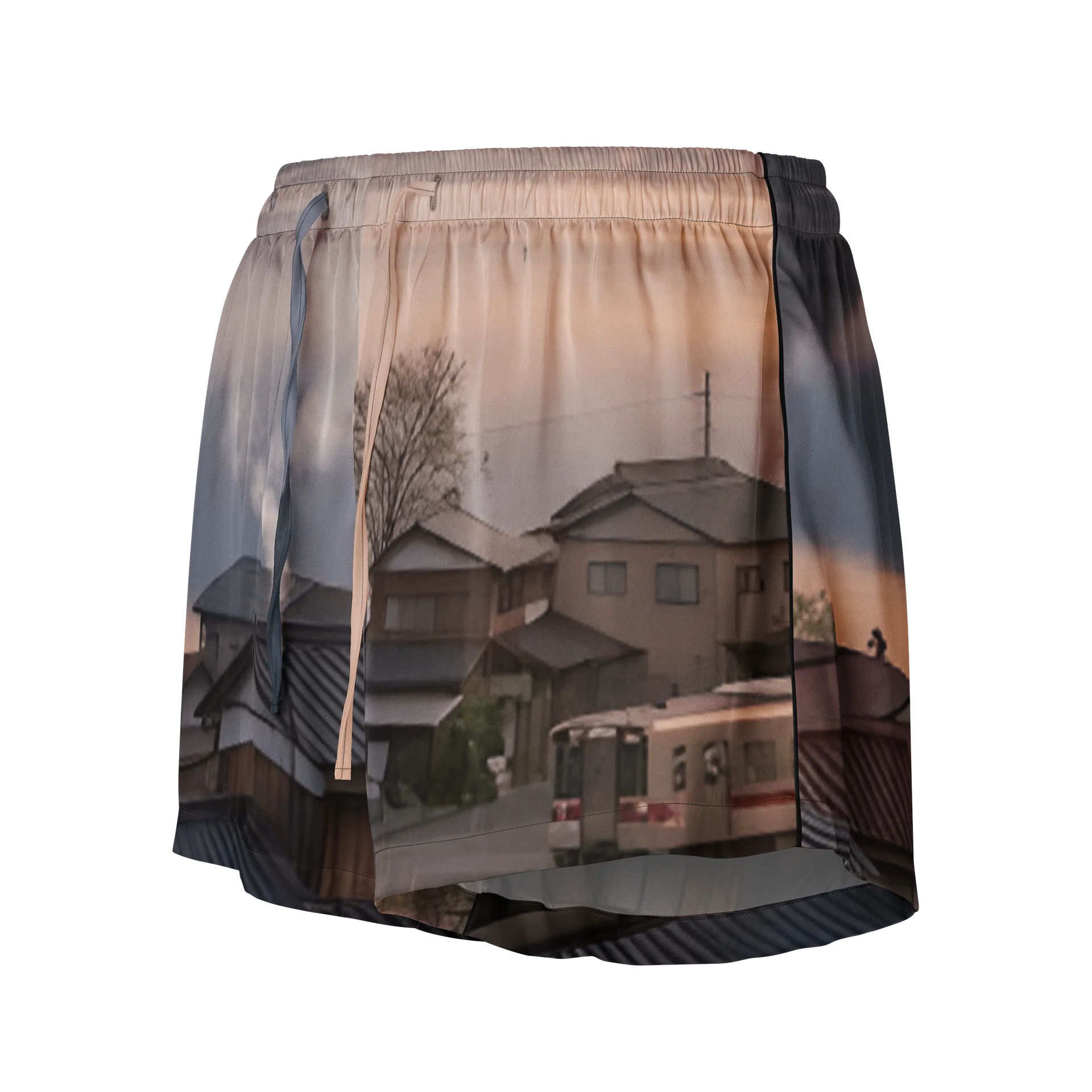 Women's Mount Fuji Pajama Shorts | Silky Printed Lounge Shorts product image (1)