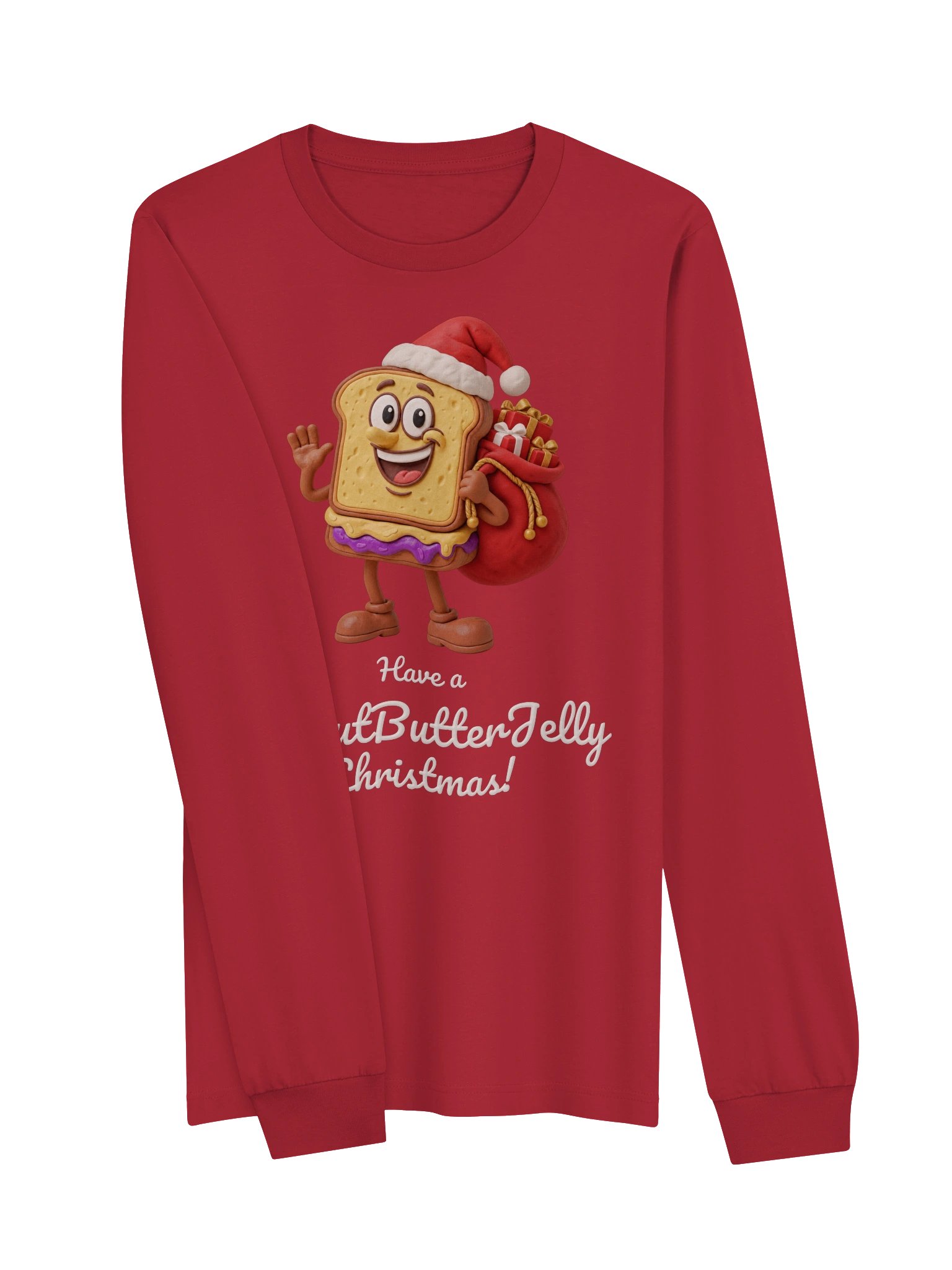 PeanutButterJelly Holiday Long Sleeve – Adult (Red) product image (2)