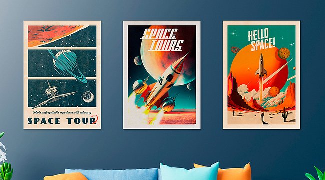 Retro space posters