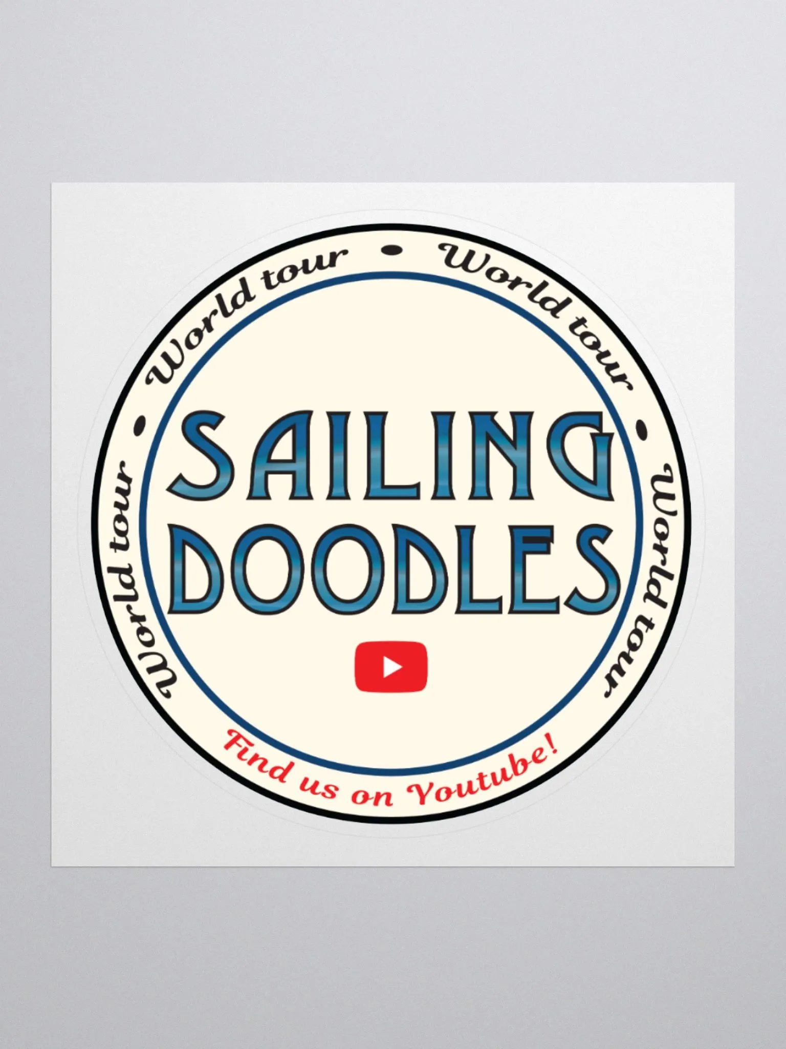 Sailing Doodles Round Sticker product image (1)