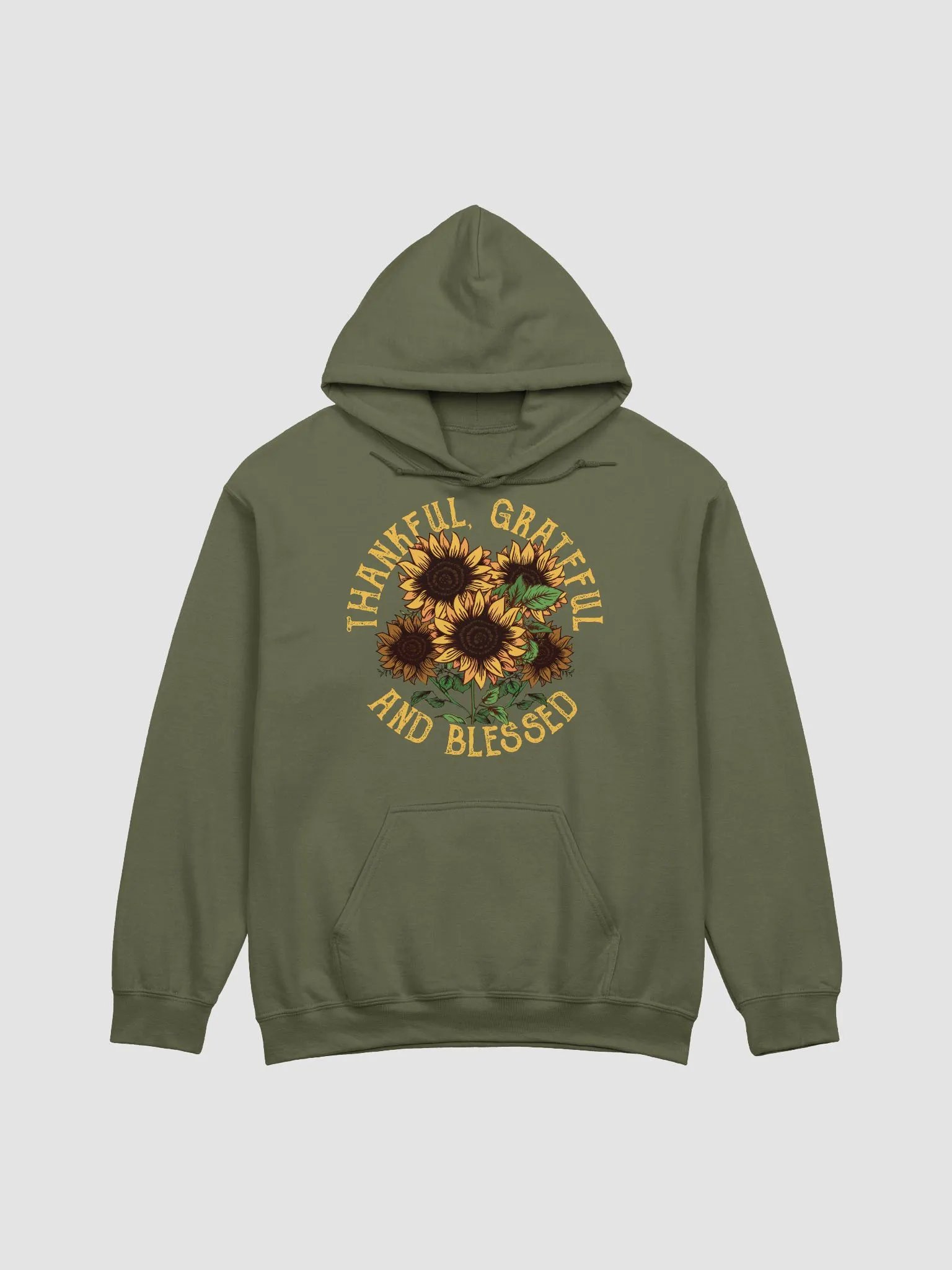 Thankful, Grateful, and Blessed Sunflower Hooded Sweatshirt | Motivational Fall and Thanksgiving Hoodie Design product image (29)