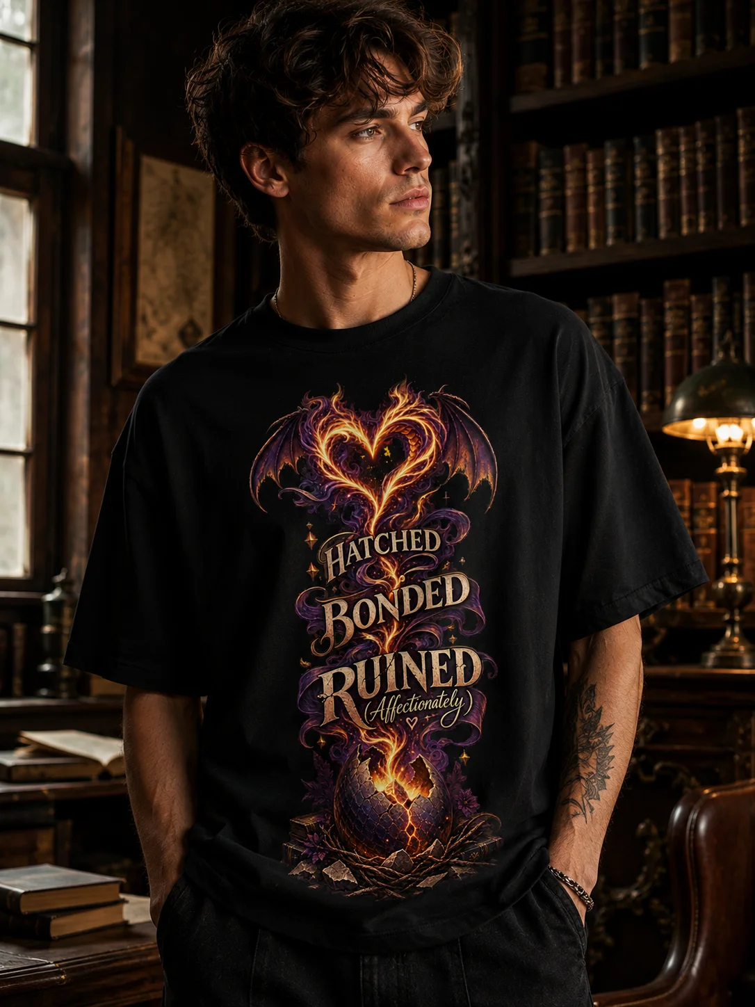 Hatched Bonded Ruined Affectionately Dragon Romantasy Tee product image (4)