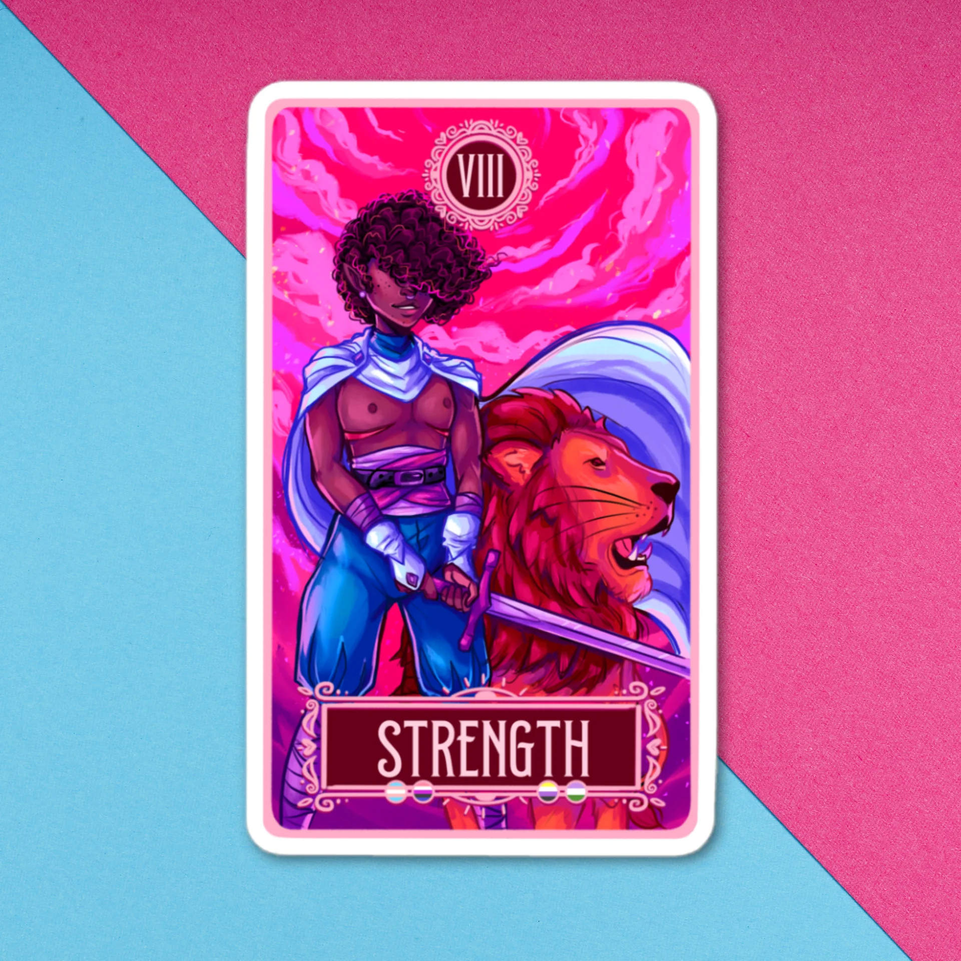 Top Surgery Tarot Card Sticker - Strength product image (1)