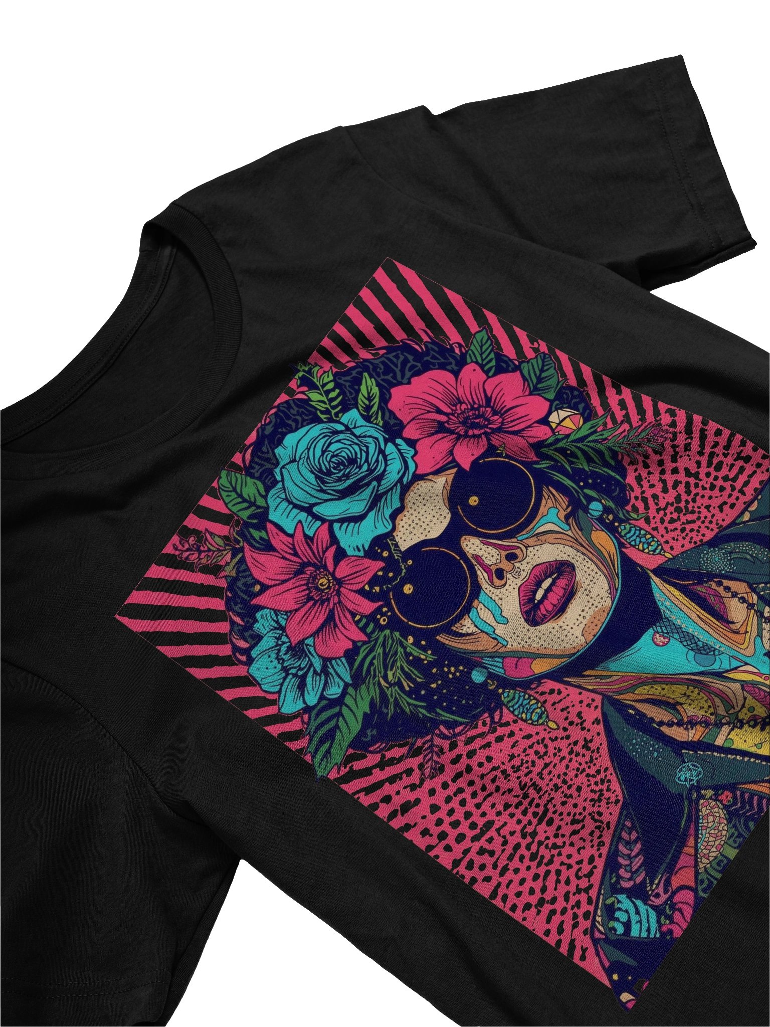 Neon Blossom Pop‑Art Supersoft Tee product image (18)