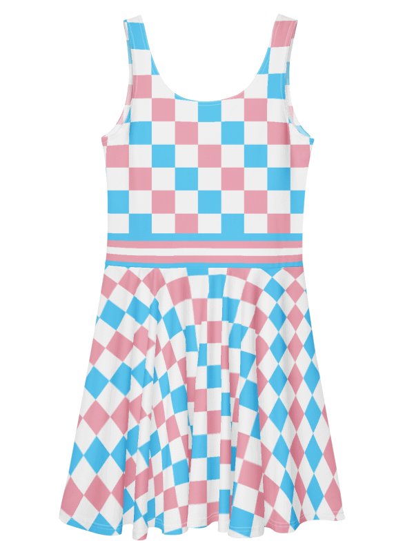 Trans Checkered Skater Dress product image (1)