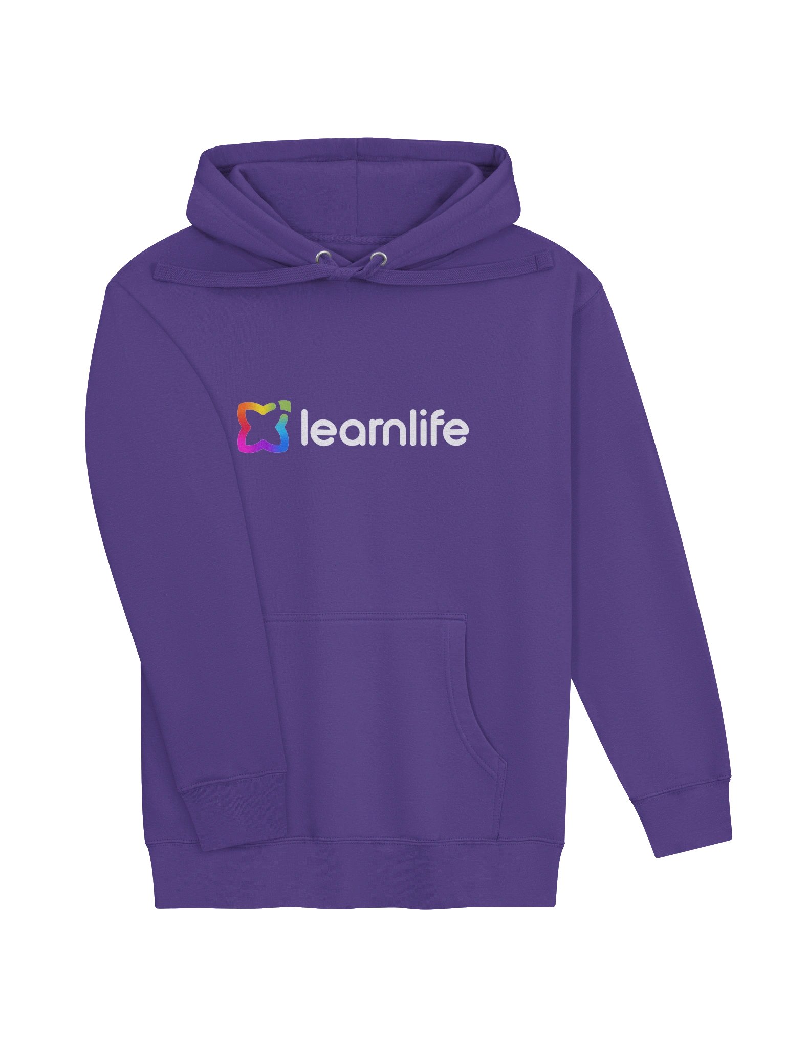 Adult/Teen Hoodie - Cotton - Horizontal Logo - Rainbow & White product image (3)